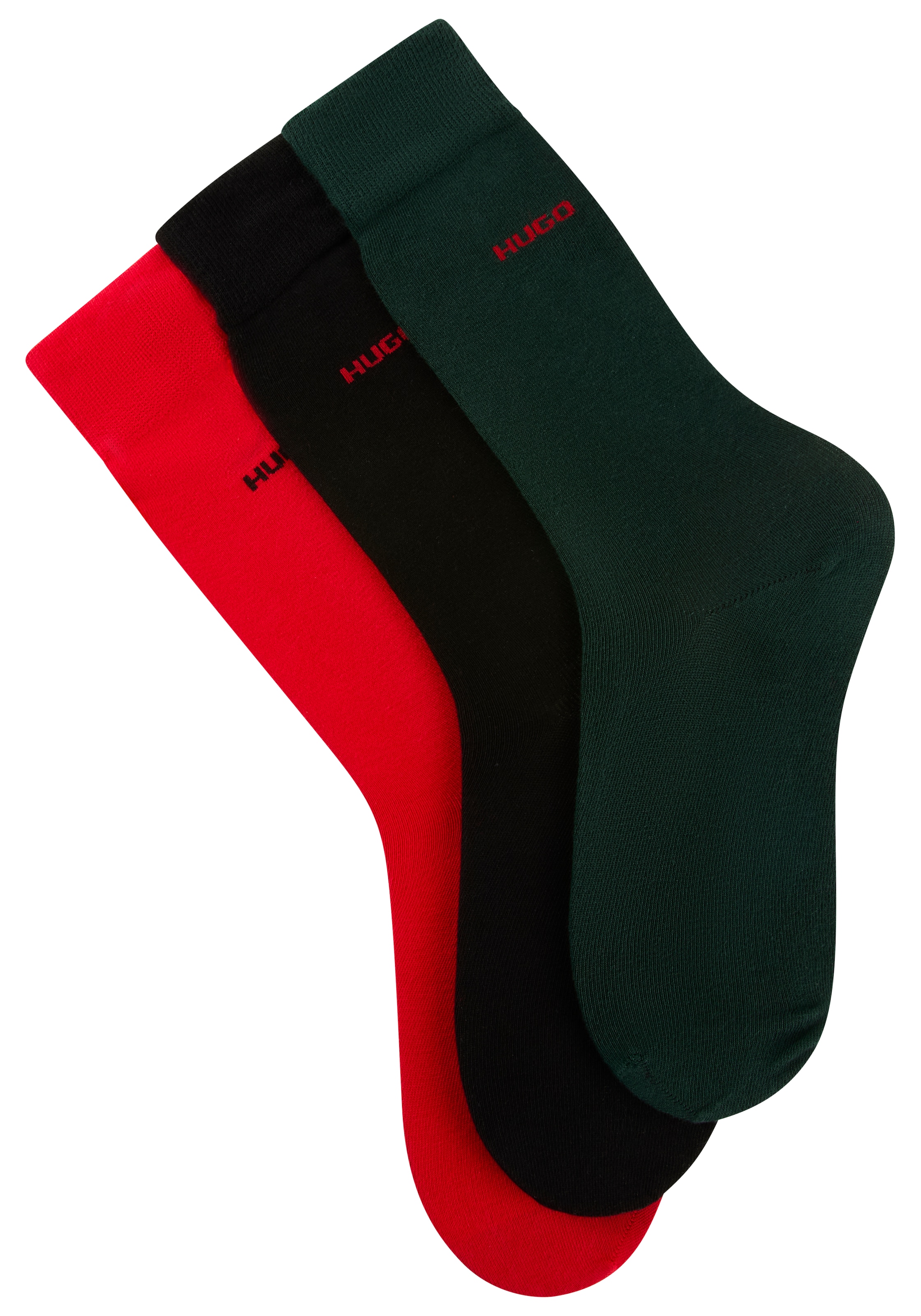 HUGO Underwear Businesssocken »3P RS UNI CC«, (Packung, 3 Paar, 3er Pack), mit kontrastfarbenen HUGO Logo-Schriftzug