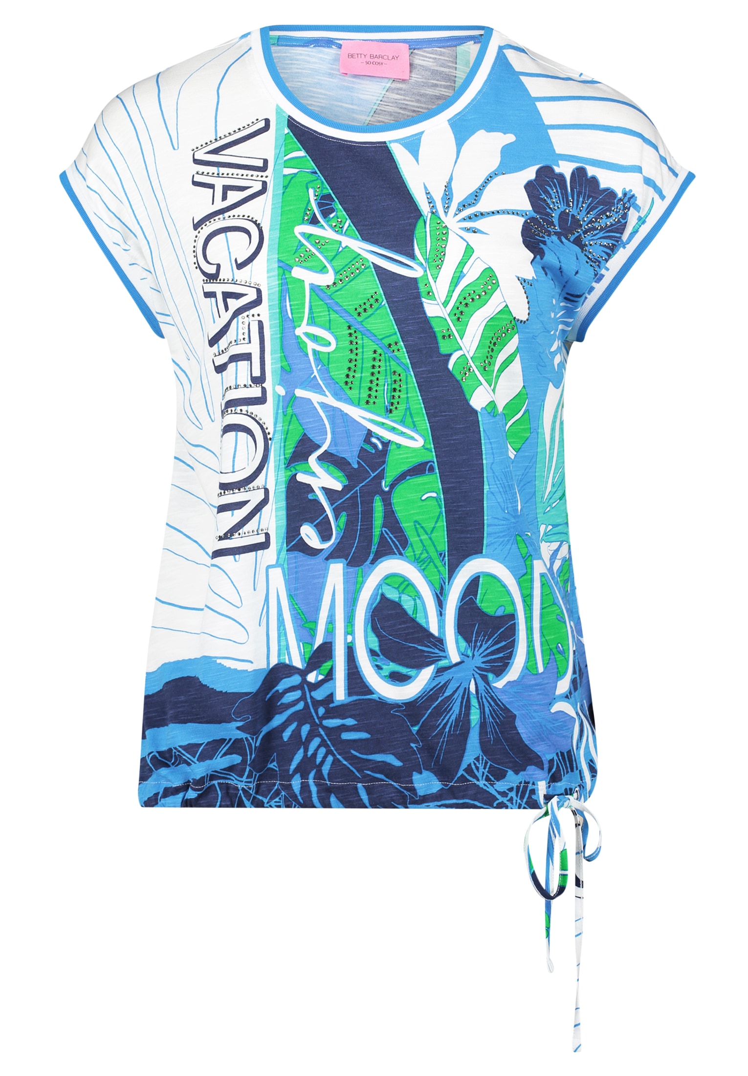 Betty Barclay Kurzarmshirt »Betty Barclay Printshirt mit Tunnelzug«, (1 tlg.), Glitzersteine