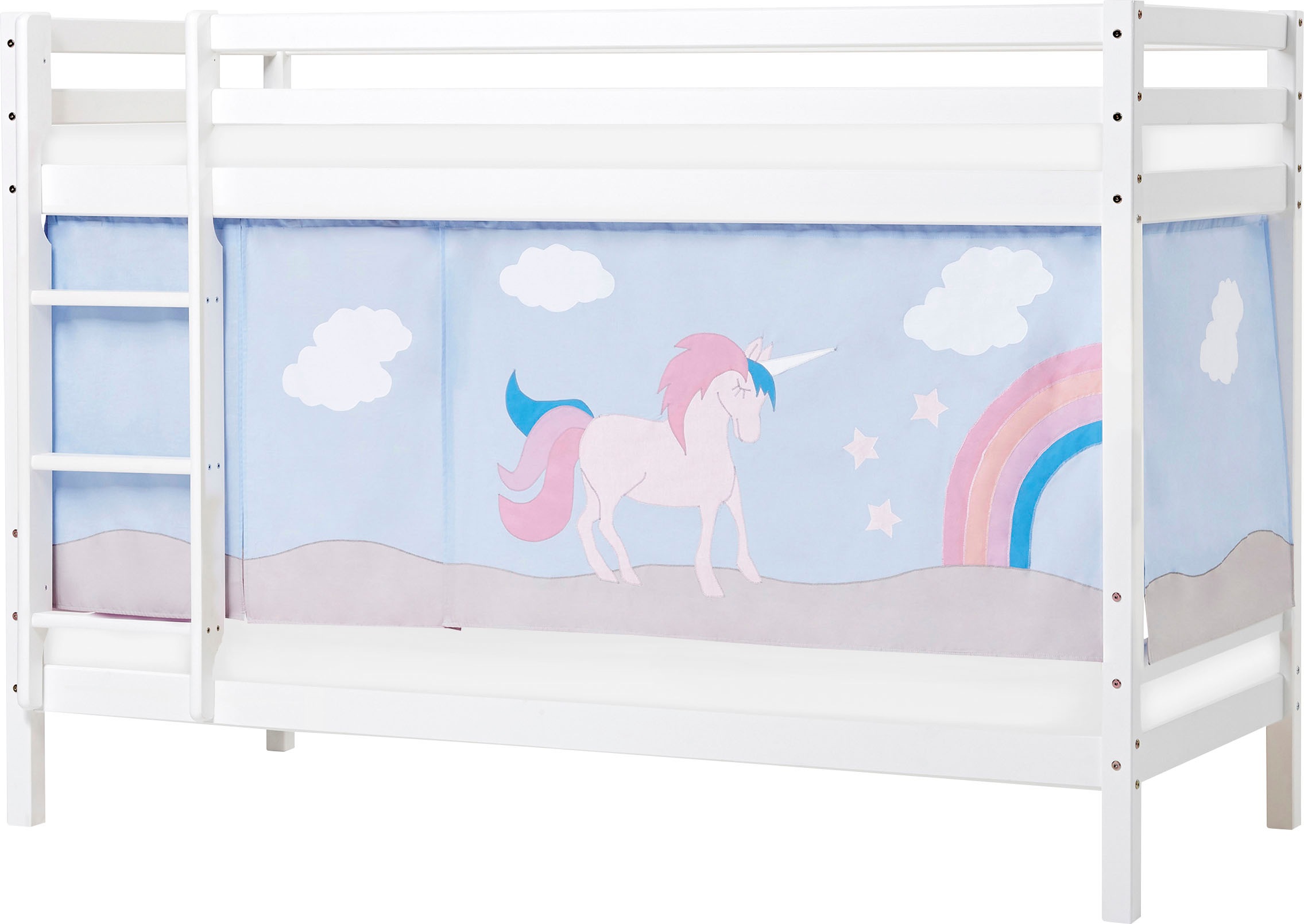 Hoppekids Etagenbett, Liegefläche 90x200 cm, mit Textilset und wahlweise mit Matratze
