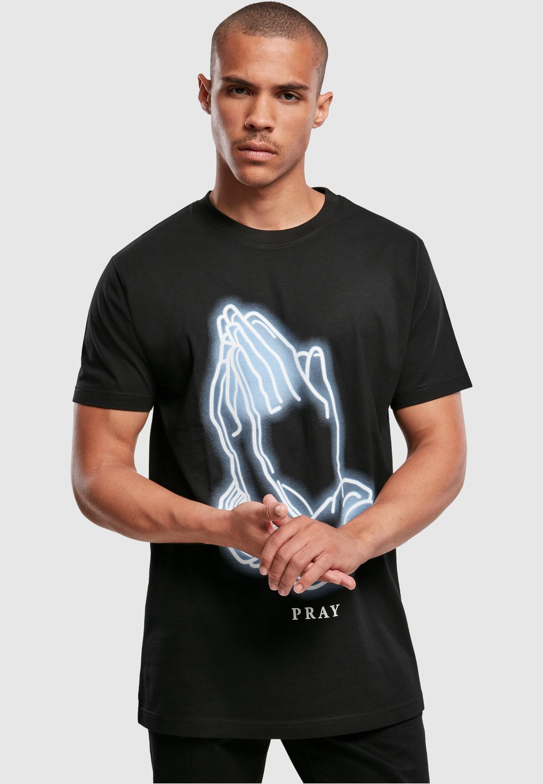 MisterTee T-Shirt »MisterTee Herren Pray Glow Tee«, (1 tlg.)