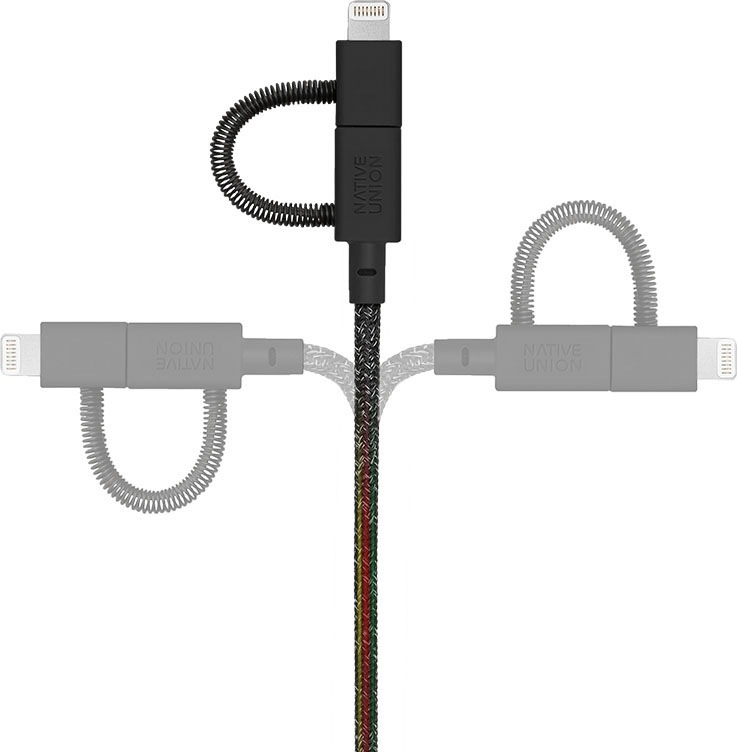 NATIVE UNION Smartphone-Kabel »Gürtelkabel Universal«, USB Typ A-Micro-USB-Lightning-USB-C, 200 cm