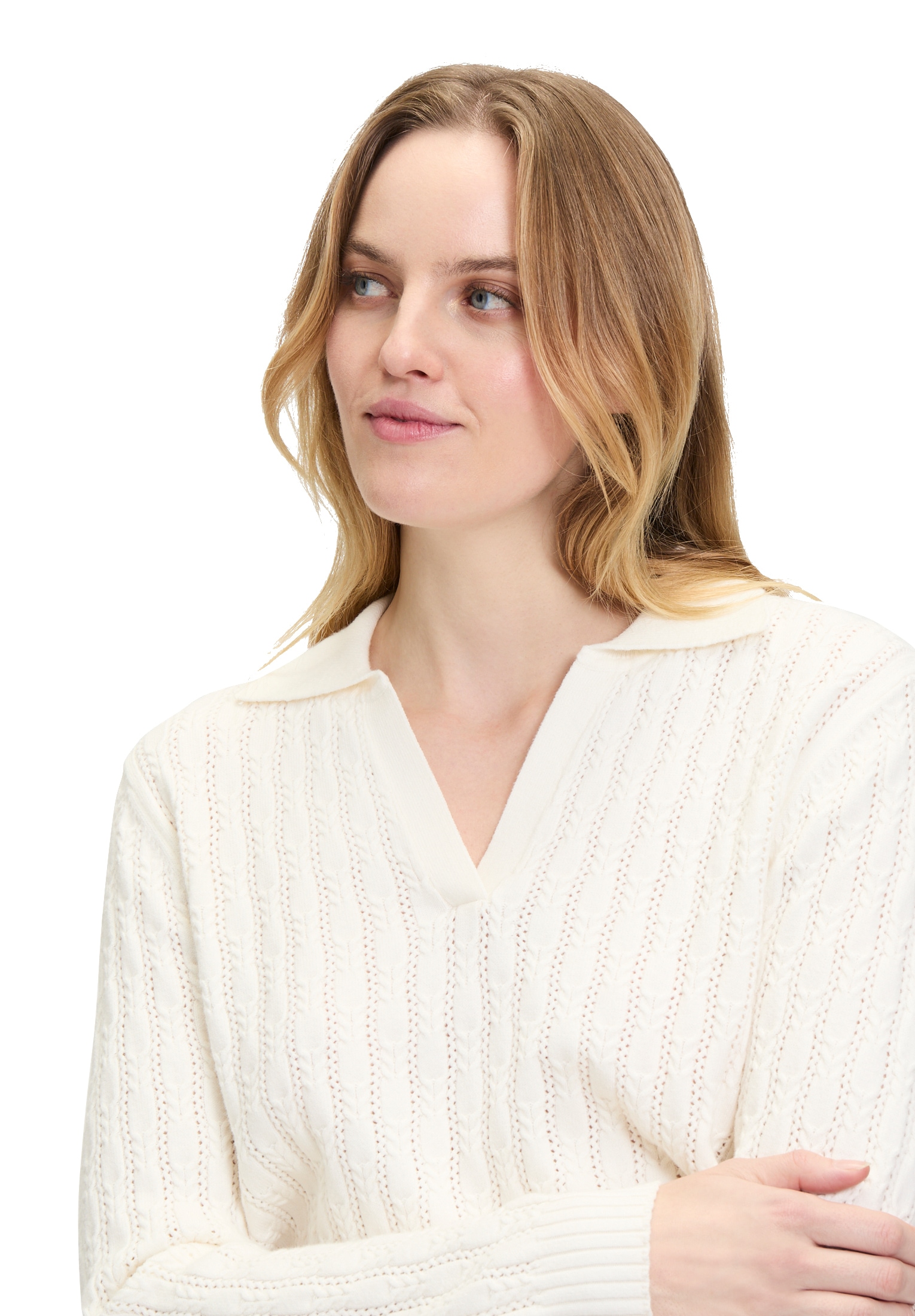 Betty&Co Strickpullover »Betty & Co Damen Strickpullover mit Kragen«, (1 tlg.), Struktur