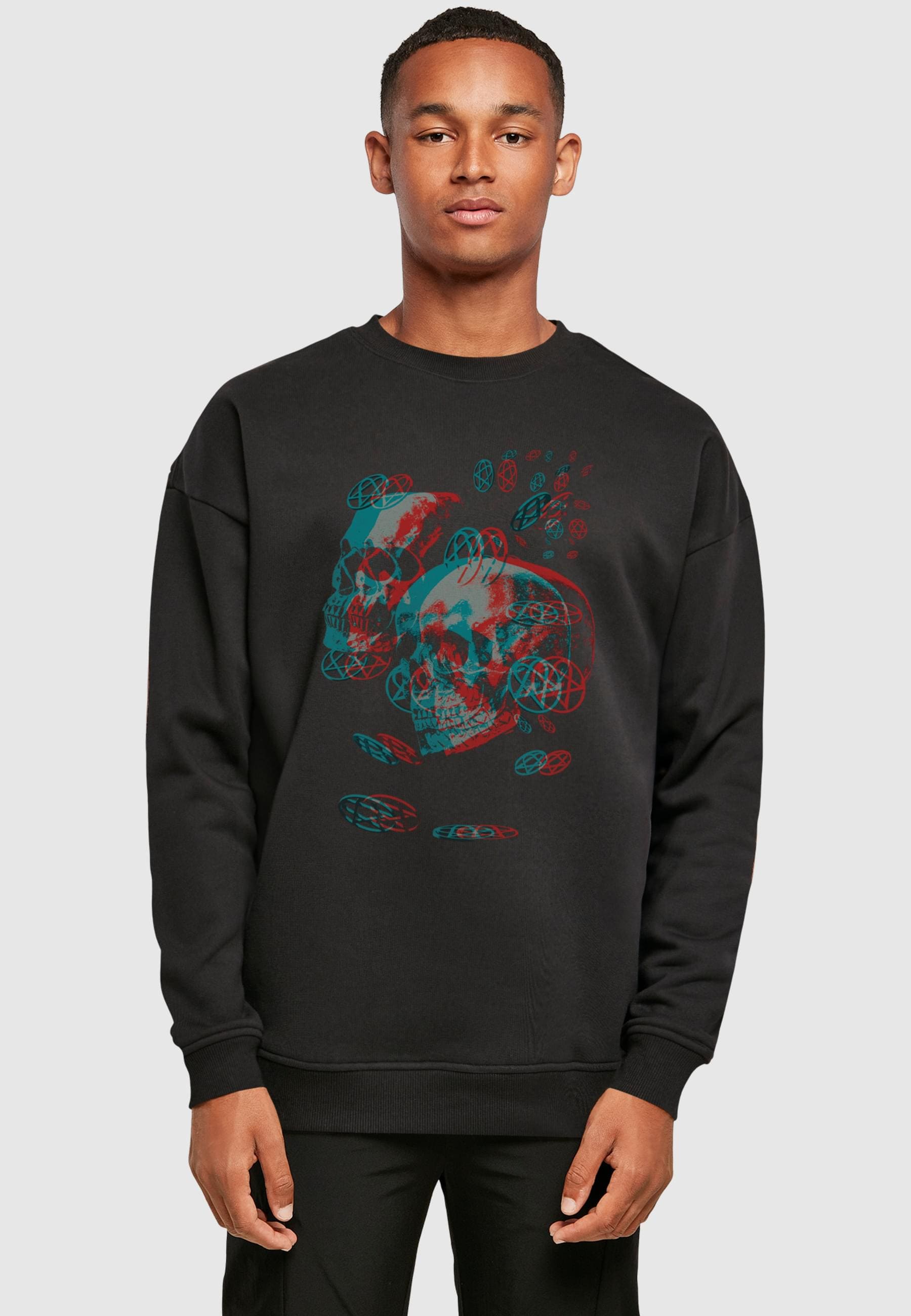 Merchcode Rundhalspullover »Merchcode HIM - 3D Skulls and heartagrams Sweat Crewneck«, (1 tlg.)