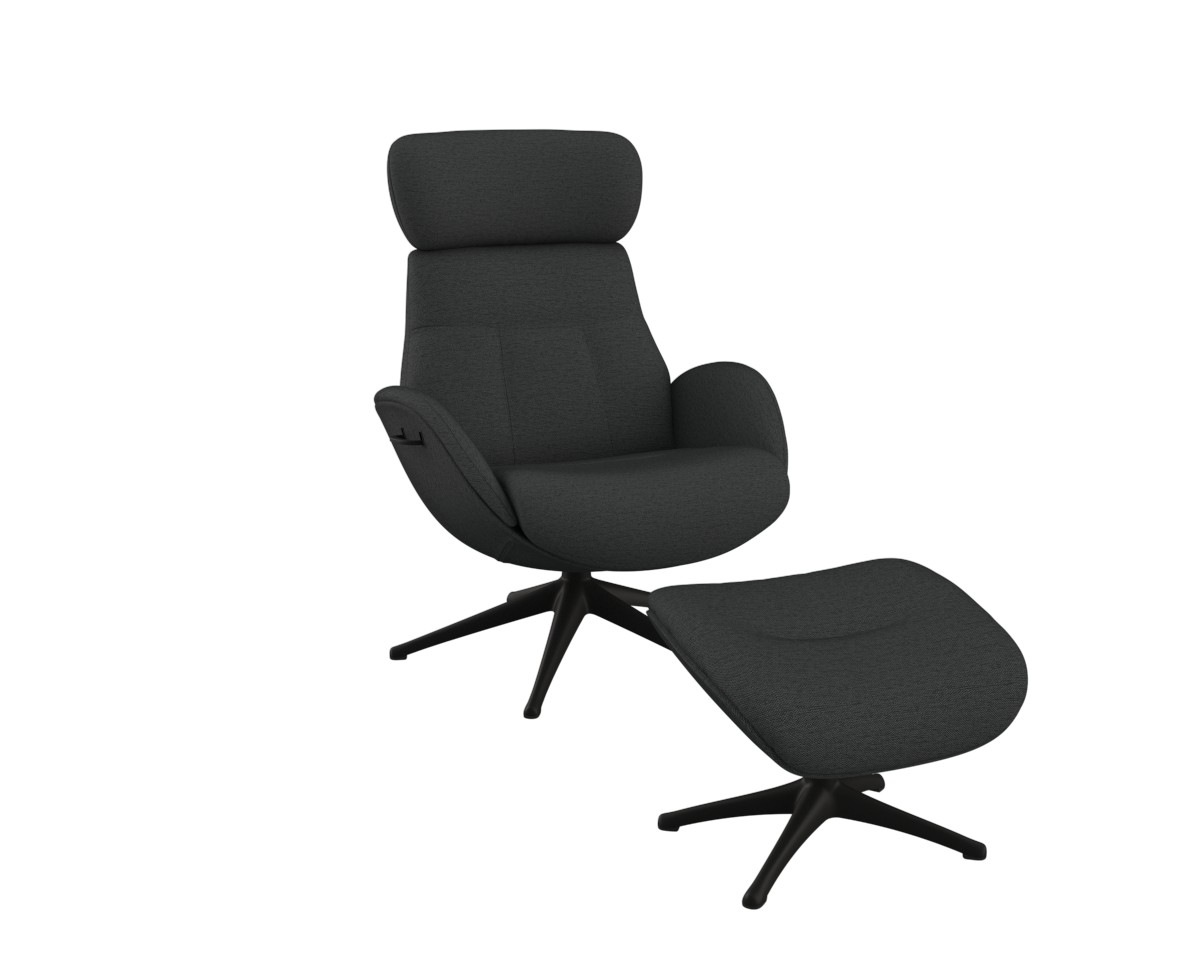 FLEXLUX Relaxsessel »Relaxchairs Elegant«, Premium Komfort, Rücken- & Kopfteilverstellung, drehbar, Fuß schwarz