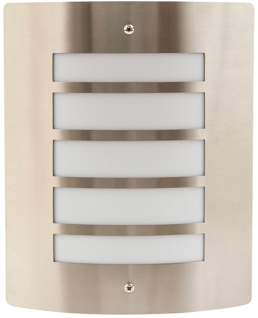 HAVIT LIGHTING LED Außen-Wandleuchte "MASK", Energieeffizienz: G (A-G), silber (edelstahlfarben), 1, H: 29cm, 1 Stk., Leuchten