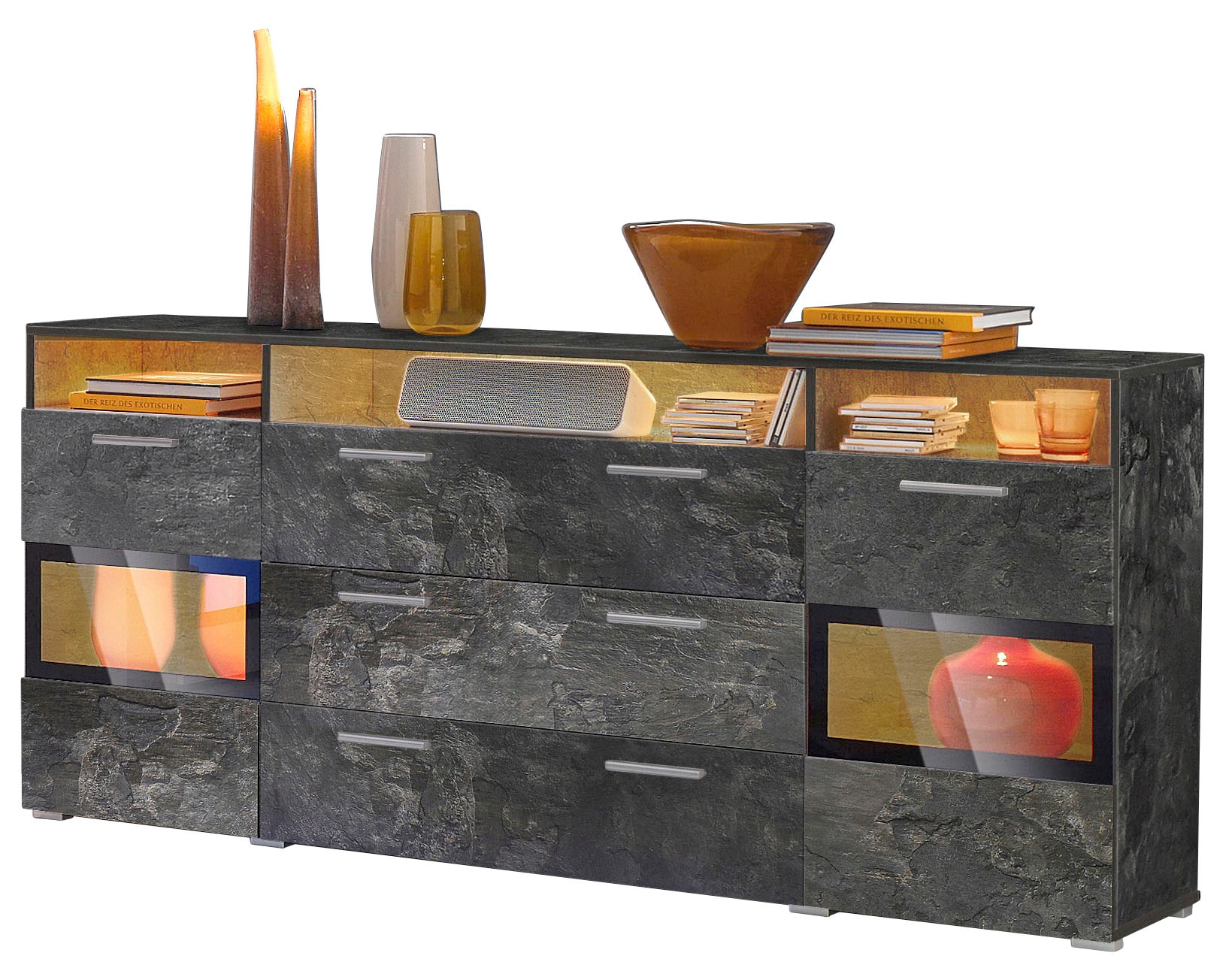 INOSIGN Sideboard "Sarah mix", Breite 182 cm, Türen mit Glaseinsatz günstig online kaufen