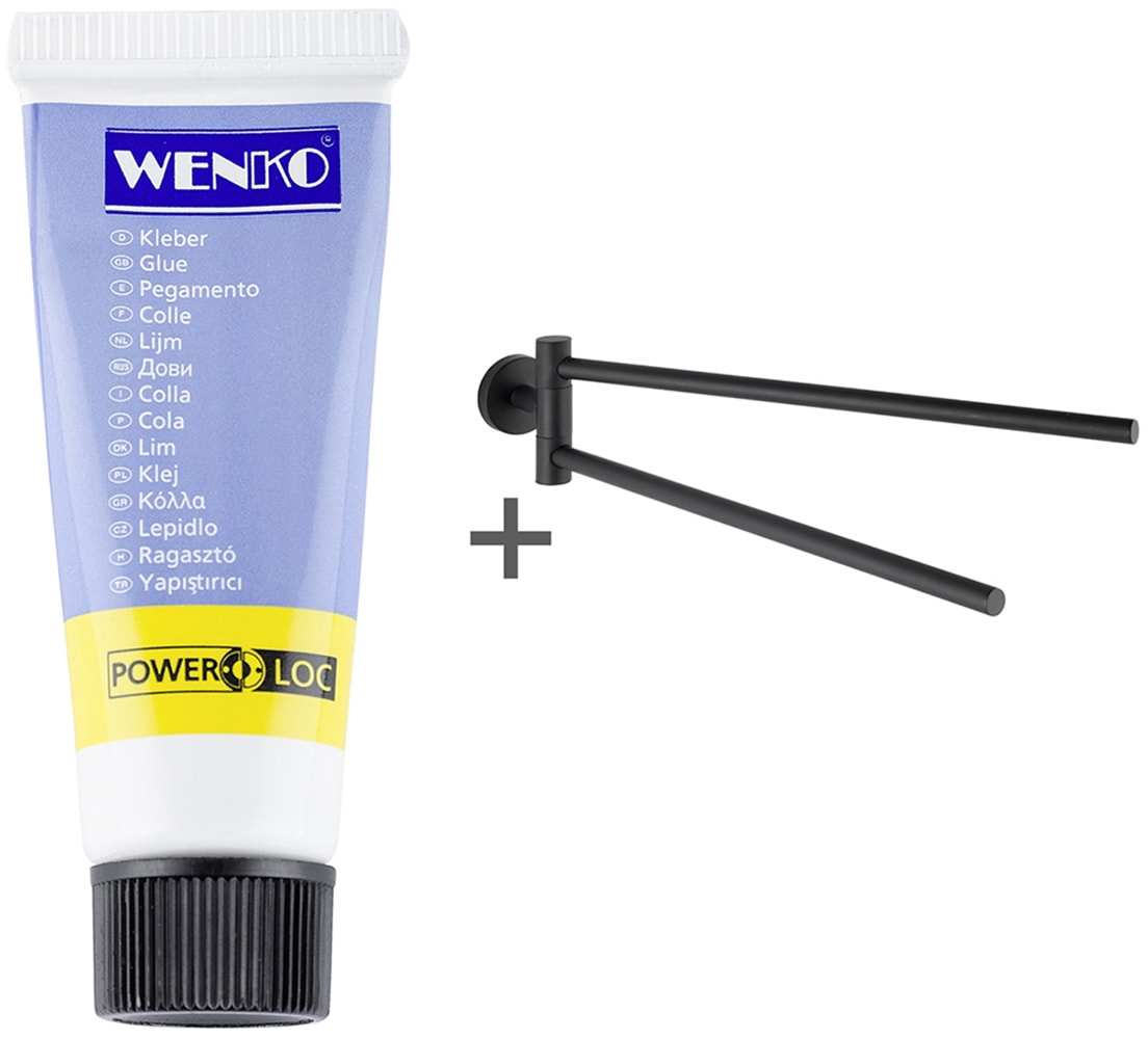 WENKO Handtuchhalter "Modell Bosio" 2-armig inkl. Power-Loc Kleber, aus Ede günstig online kaufen