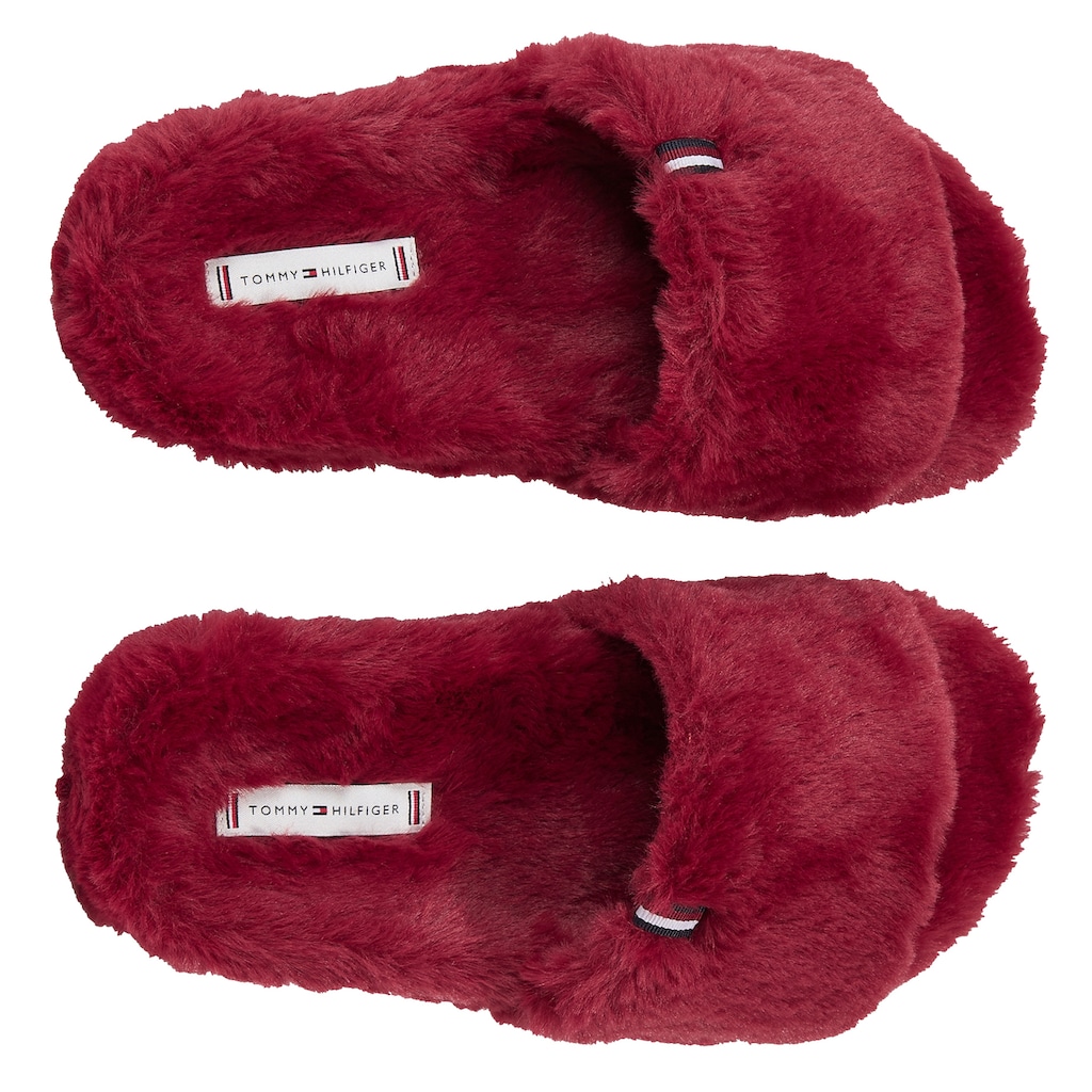 Tommy Hilfiger Plüsch Hausschuhe »FUR HOME SLIPPER SLIDE«, zum Wohlfühlen