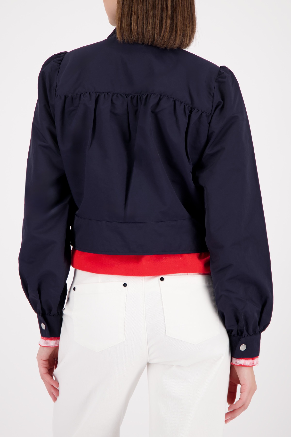 Monari Kurzjacke "Nylon" ohne Kapuze Stehkragen, Regular Fit, Kräuselung an günstig online kaufen