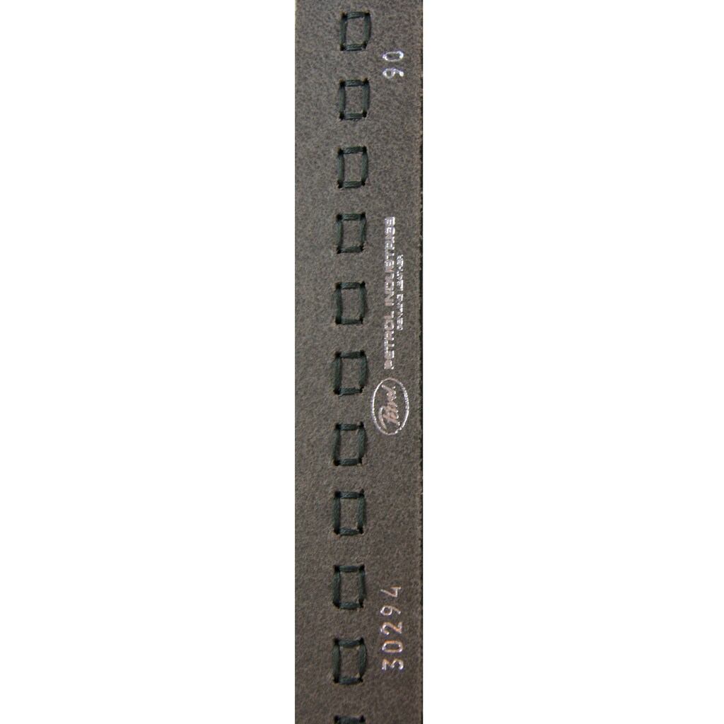 Petrol Industries Ledergürtel mit feiner Kreuz-Stickerei