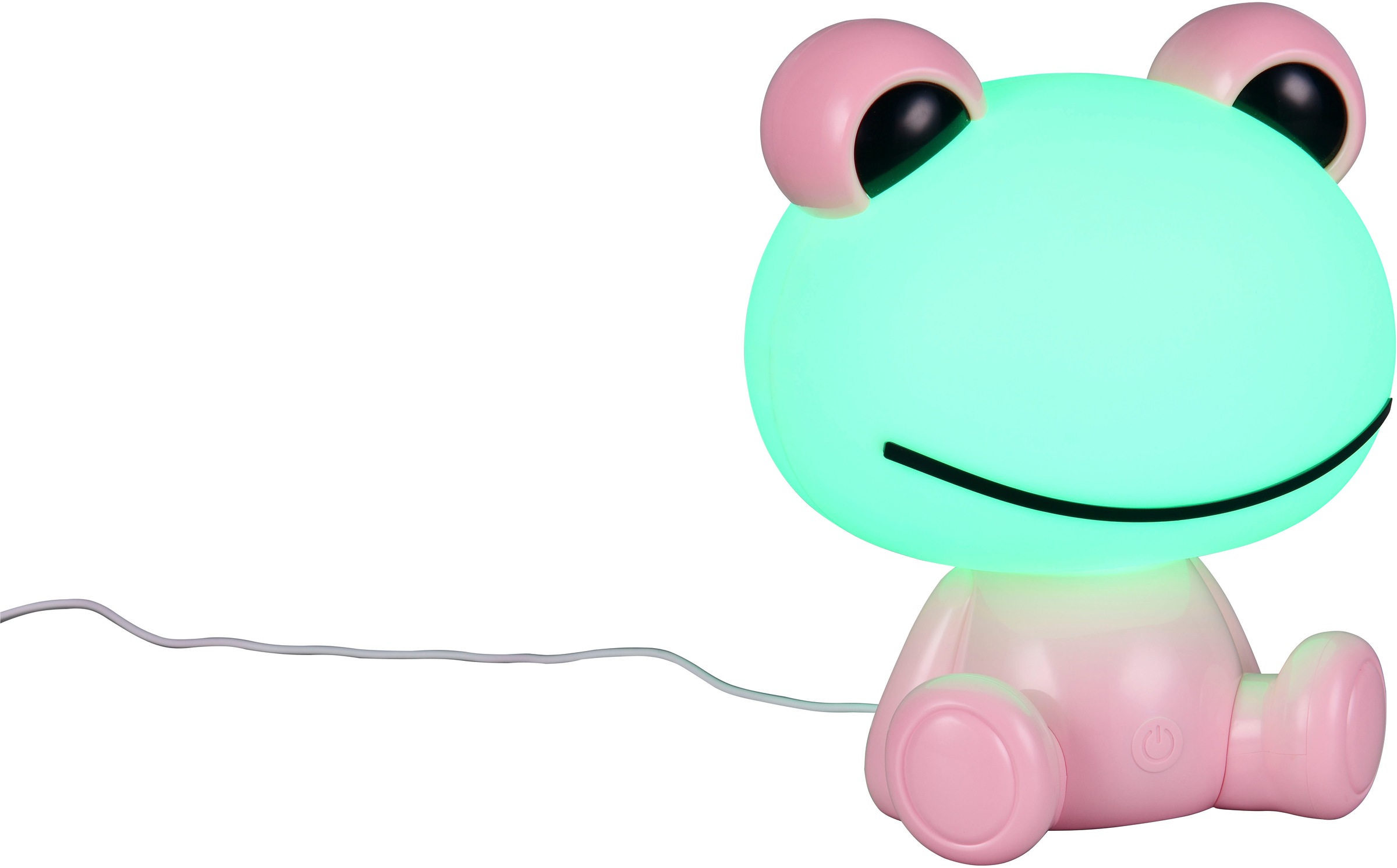 REALITY Leuchten LED Tischleuchte »HOPPER, Kinderzimmer Tischleuchte Nachttischleuchte Frosch Optik, RGB«, 1 flammig, Leuchtmittel LED-Board | LED fest integriert, 0,3W 30 Lumen warmweiß 3000K, RGB Farbwechsel Modus, USB-Anschluss