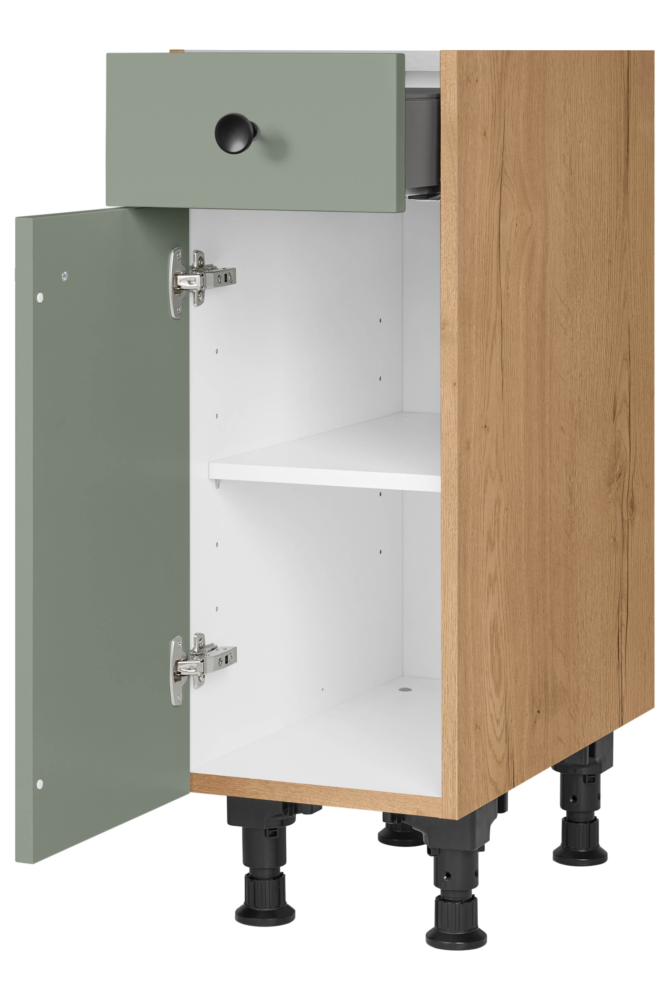 nobilia® Unterschrank »"Cascada", Ausrichtung wählbar, vormontiert, in den Breiten 30, 45 und«, 60 cm Breite, mit höhenverstellbaren Sockelfüßen, vormontiert