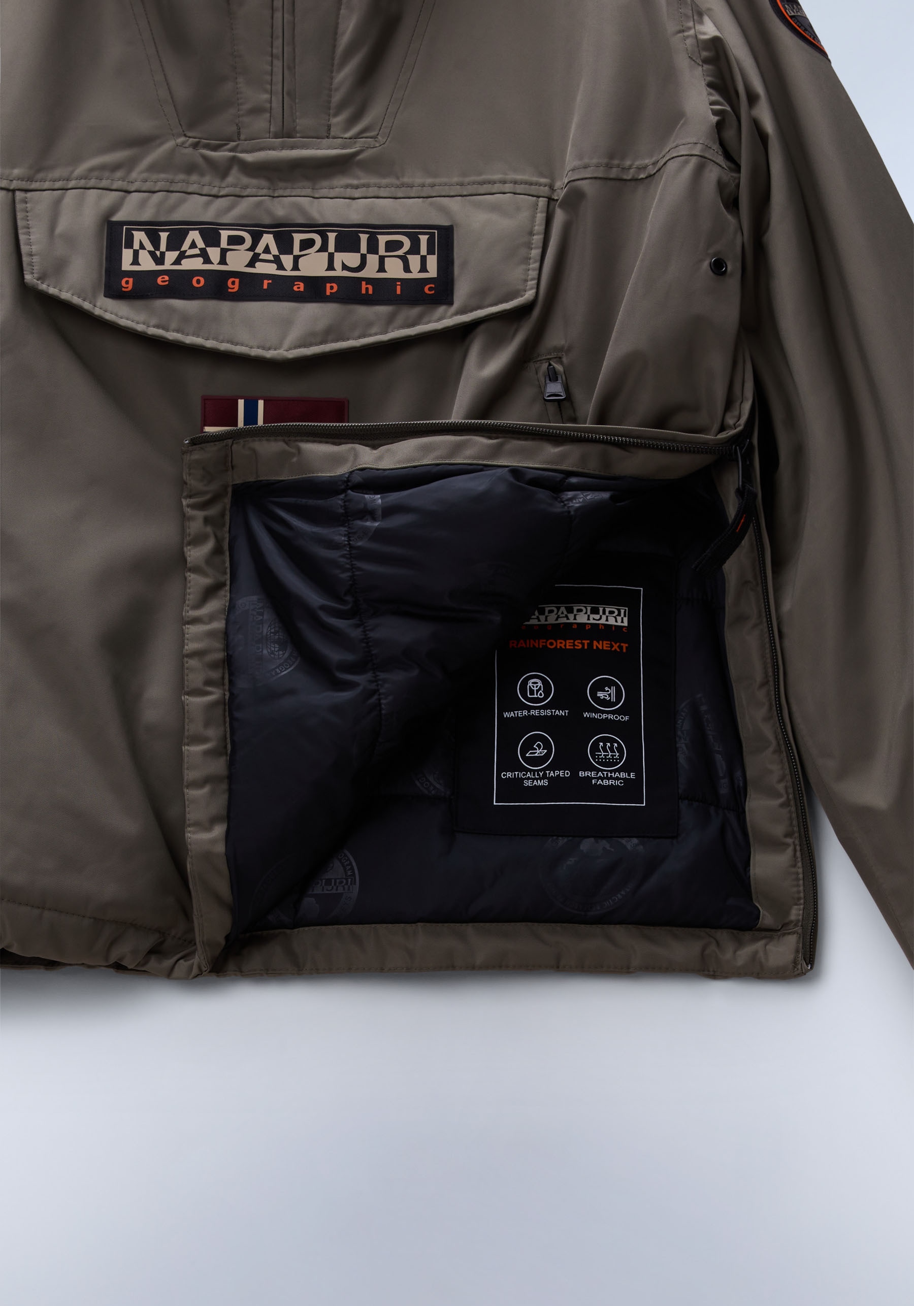 Napapijri Anorak »RAINFOREST«, mit Kapuze, regular fit, mit seitlichen Reißverschluss, Belüftungsösen