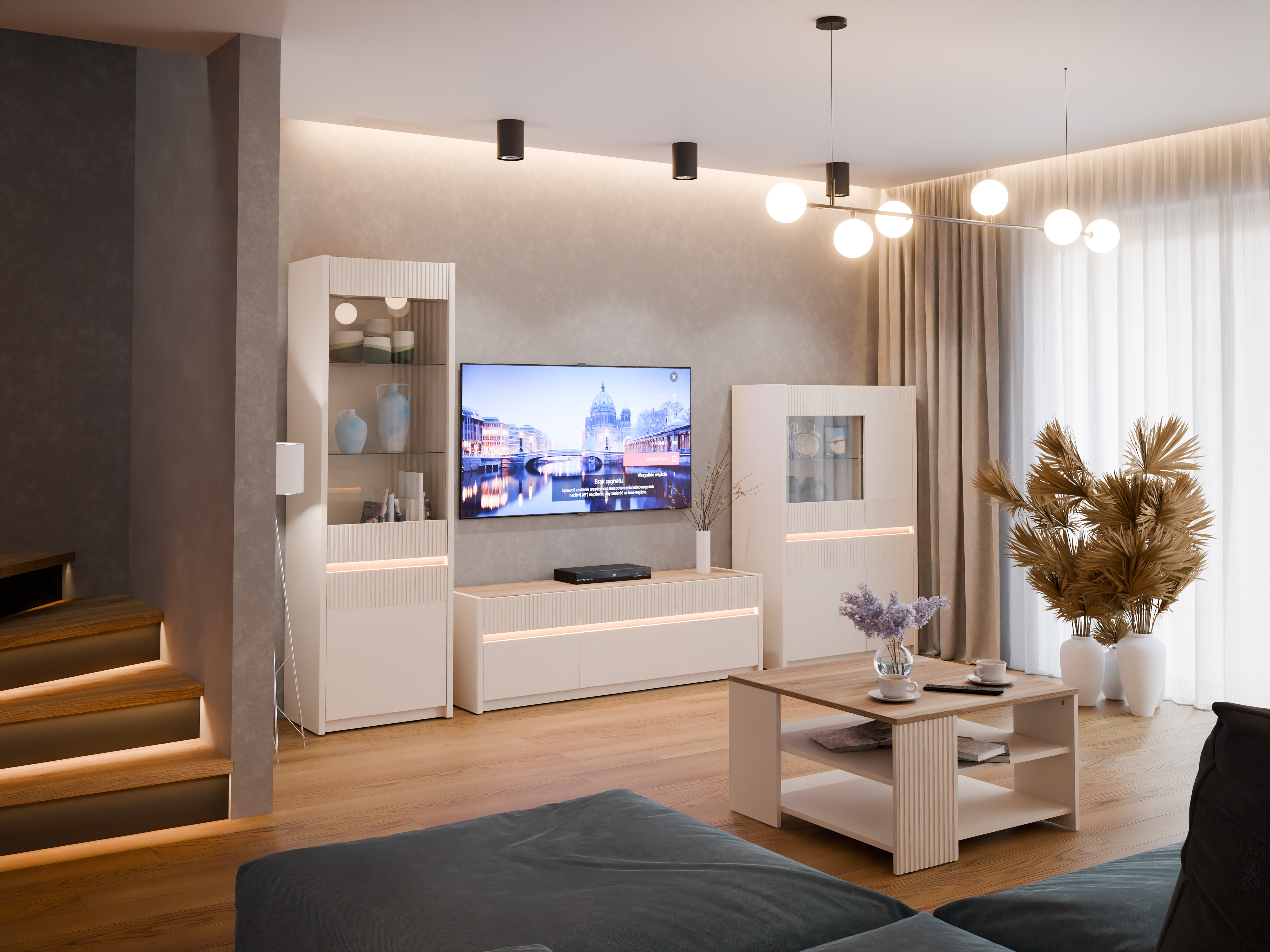 Thumbnail - FORTE Couchtisch "Oak Squere" Couchtisch, Ablageböden, Lamellenoptik