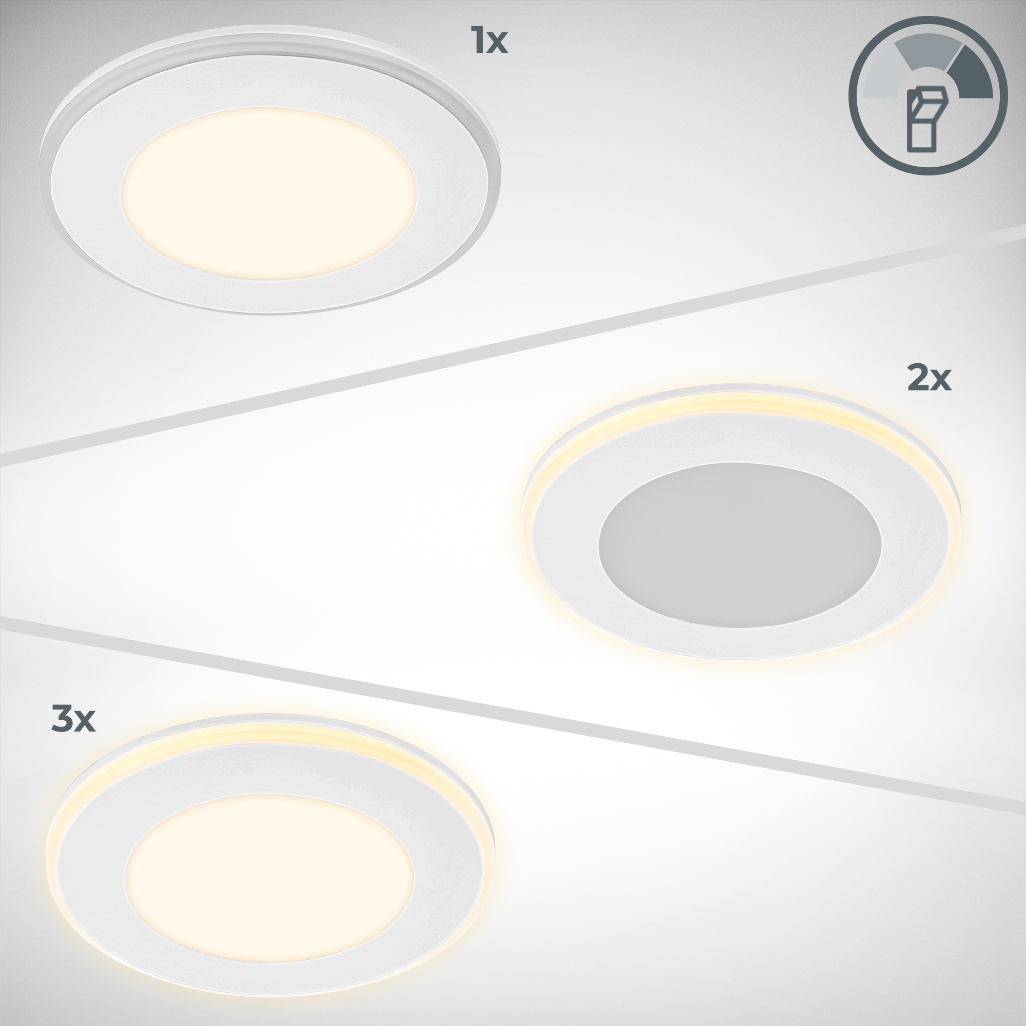 B.K.Licht LED Einbaustrahler »LED Einbauleuchten«, 6 flammig, 6er Set, 93x30 mm, Weiß, je 4,9W, Decke, Wohnzimmer, Flur