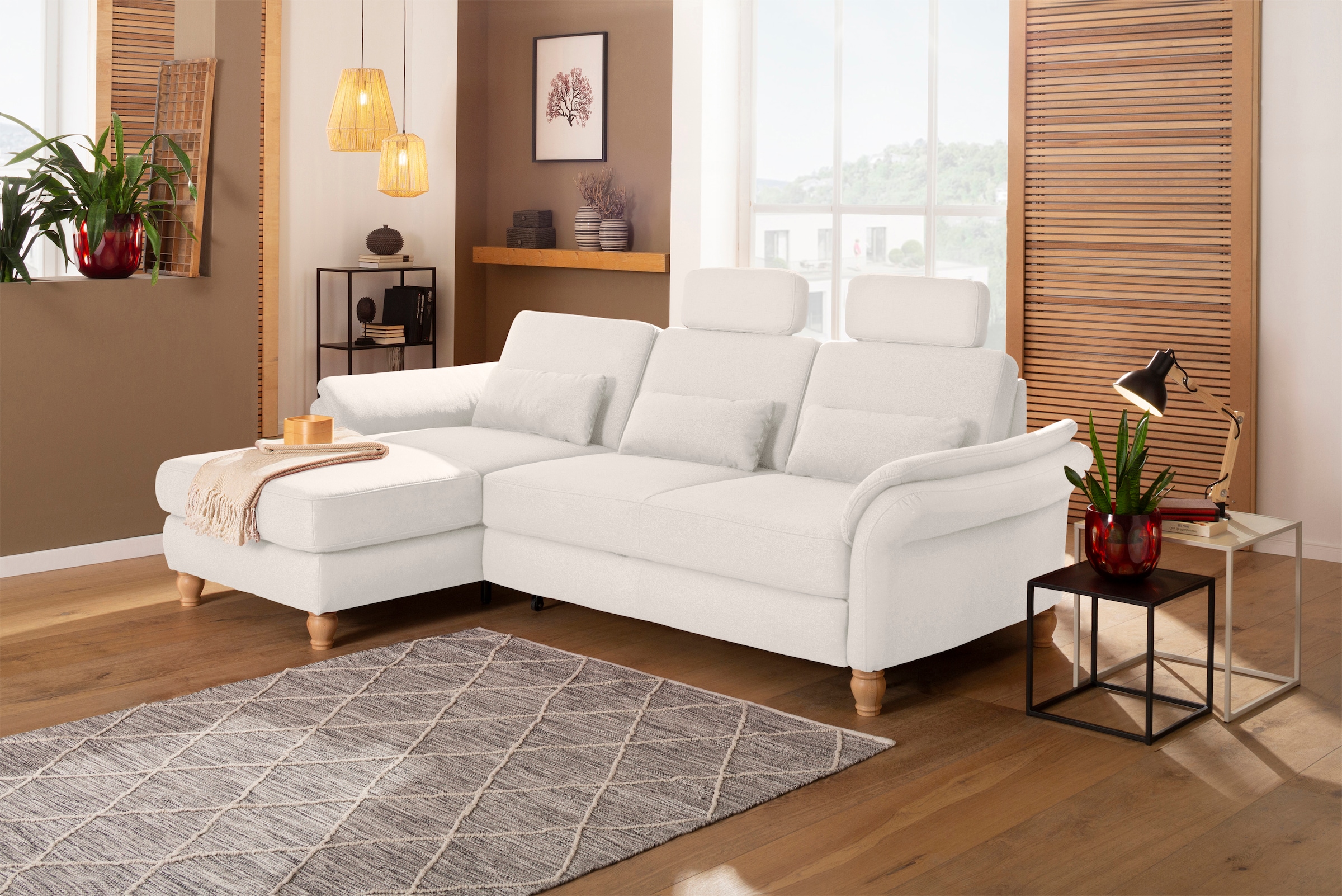 Home affaire Ecksofa "Palace L-Form" incl. Sitztiefenverstellung, wahlweise mit Schlaffunktion und Stauraum