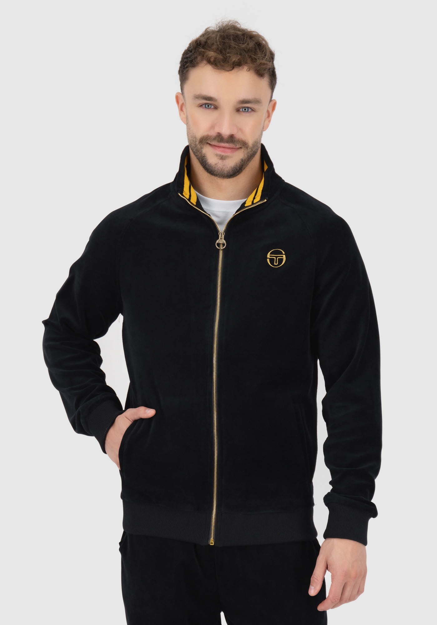 Sergio Tacchini Trainingsjacke "COURT VELOUR TRACK TOP Herren", ohne Kapuze günstig online kaufen