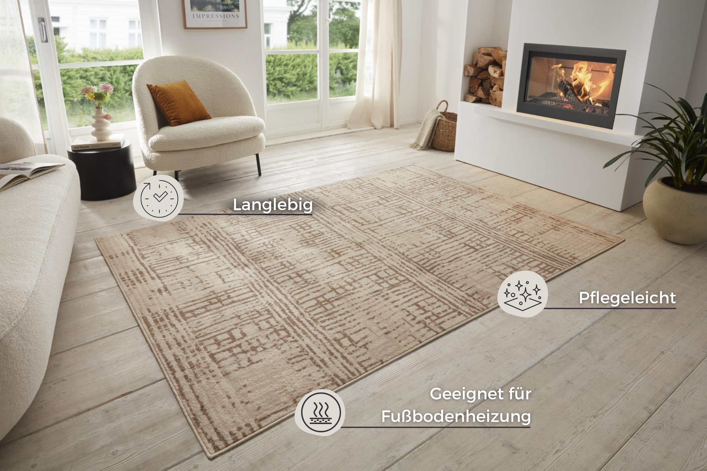HANSE Home Teppich »Sole«, rechteckig, 8 mm Höhe, Kurzflor, Läufer, Vintage, Wohnzimmer, Schlafzimmer, Esszimmer, Flur