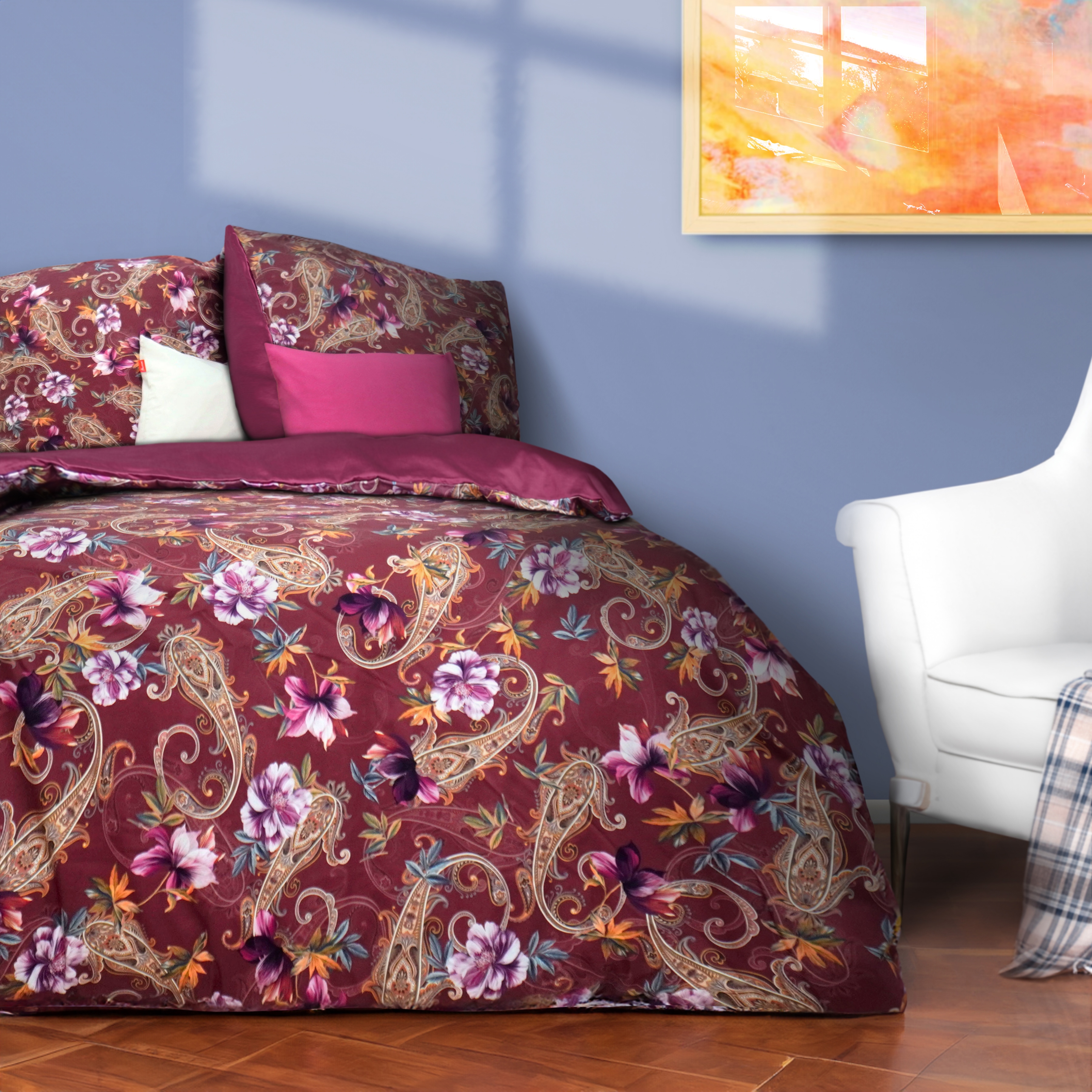 fleuresse Wendebettwäsche "Bed Art S" 2 Stk. Mako Satin 100% Baumwolle mit Reißverschluss