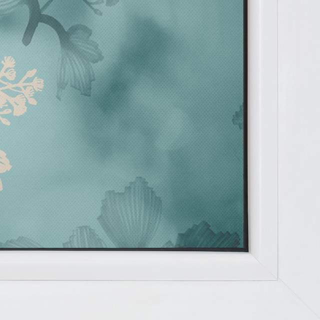 LICHTBLICK ORIGINAL Fensterfolie »Fensterfolie selbstklebend, | Sichtschutz, blickdicht, 1 Floral St., Blau«, glattstatisch Aqua BAUR haftend - kaufen