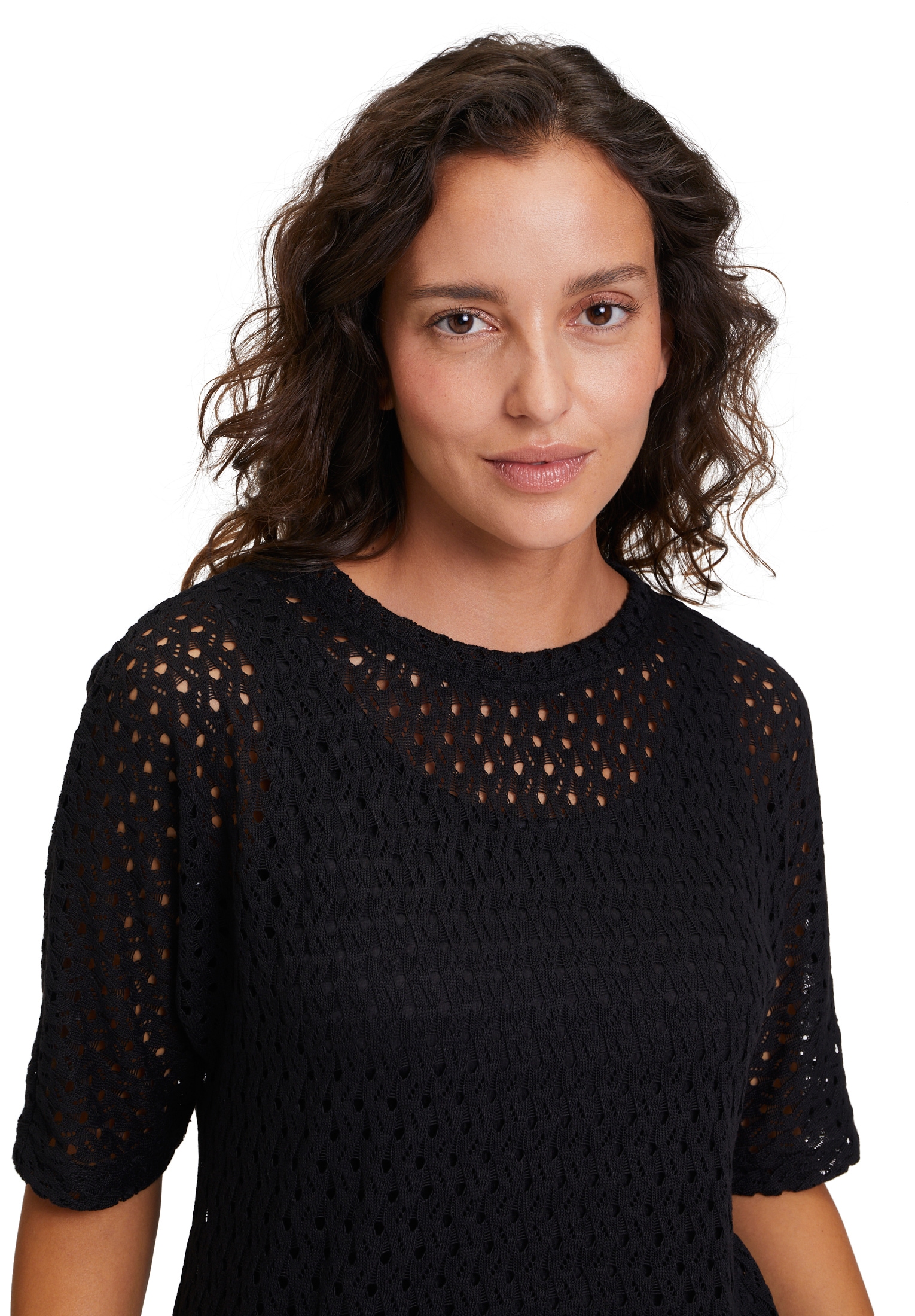 Betty&Co Kurzarmshirt »Betty & Co Damen Sweatpullover mit Fledermausärmeln«, (1 tlg.), Struktur