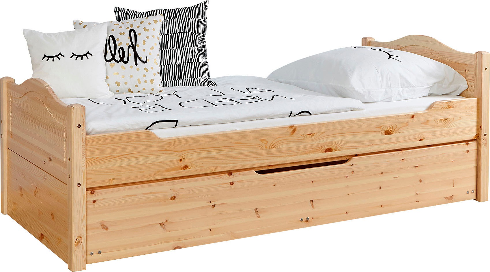 Ticaa Jugendbett "Leni", Einzelbett, inkl. Zusatzbett und Rollrost günstig online kaufen
