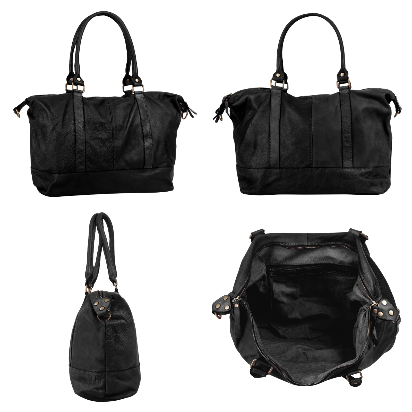 Samantha Look Reisetasche, echt Leder, Made in Italy