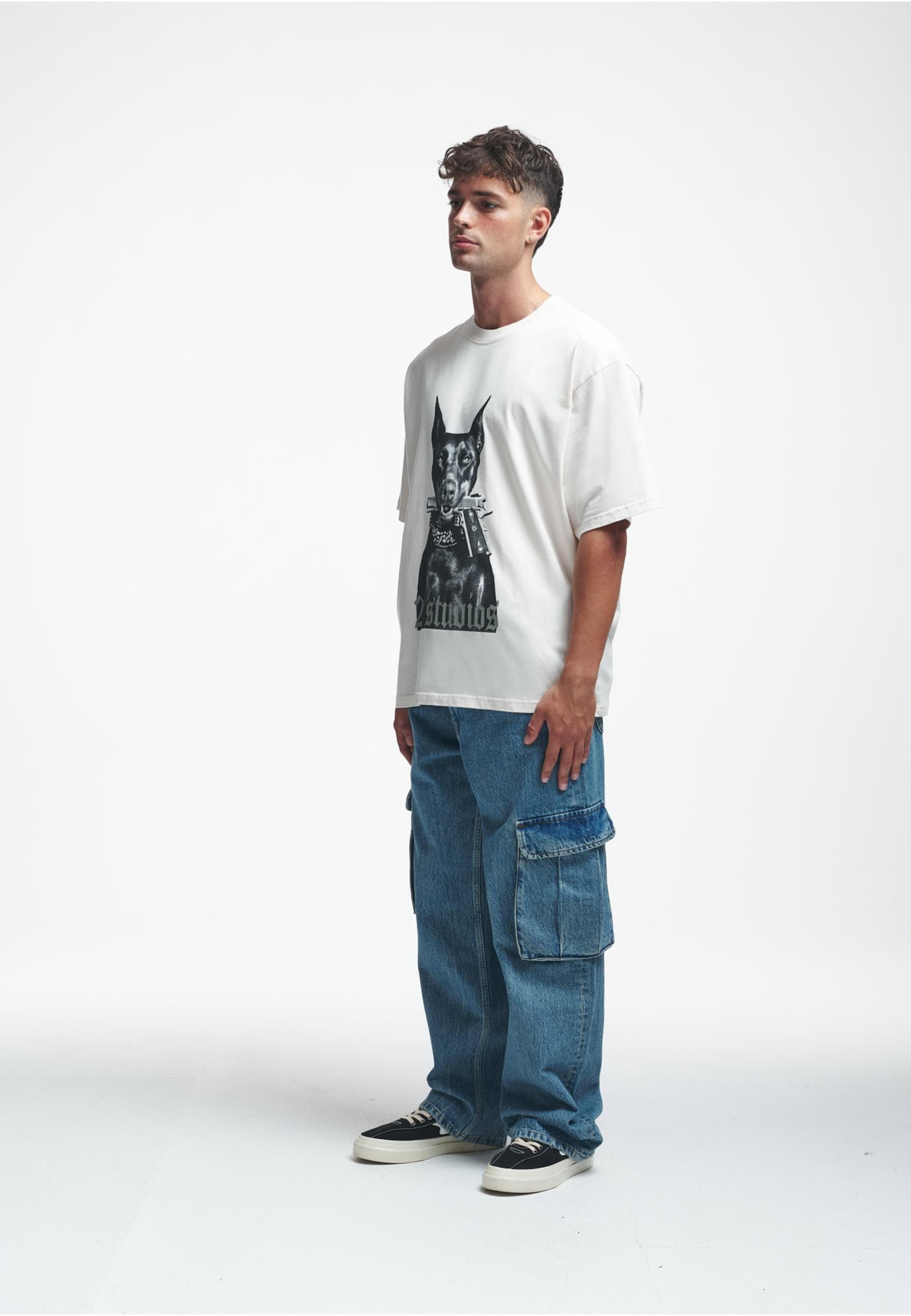 2Y Studios T-Shirt »2Y Studios Herren Doberman Oversize Tee«, (1 tlg.)