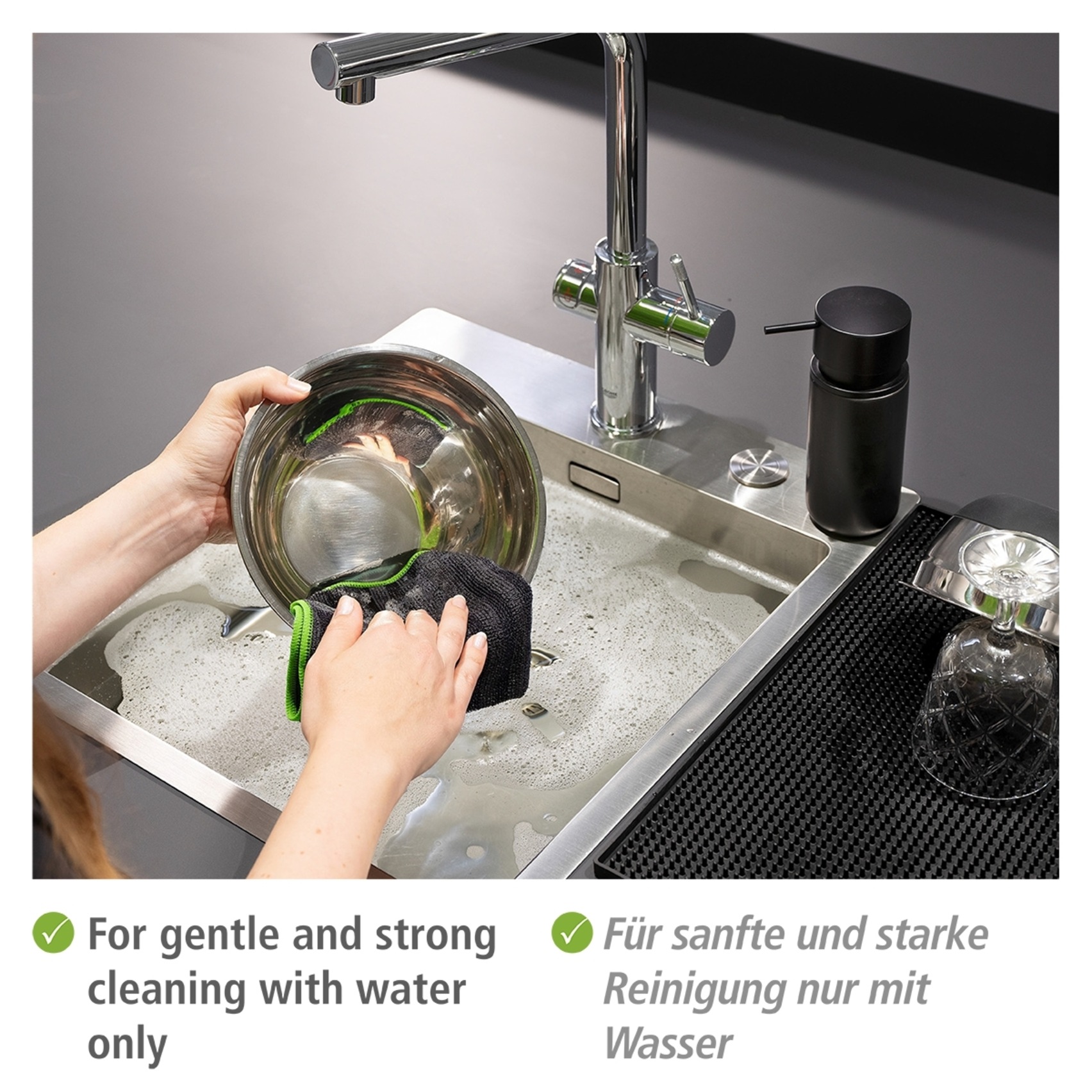 WENKO Küchenorganizer-Set »Modell Universal« viel Stauraum für Spülmittel und Spültuch, aus rostfreiem Edelstahl