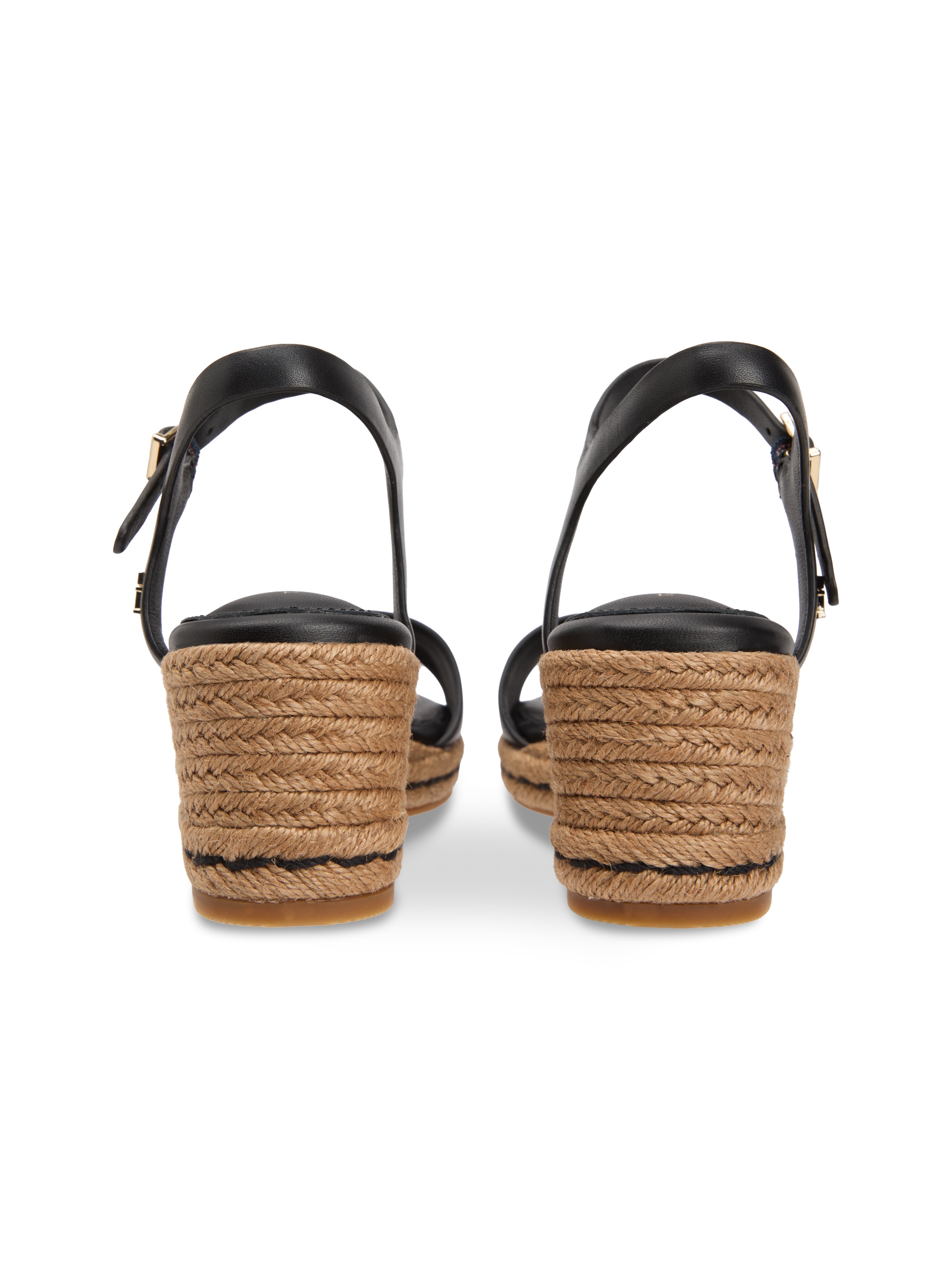 Tommy Hilfiger Keilsandalette »MID WEDGE ESPAD LEATHER«  Sommerschuh, Riemchensandale mit TH-Logoemblem