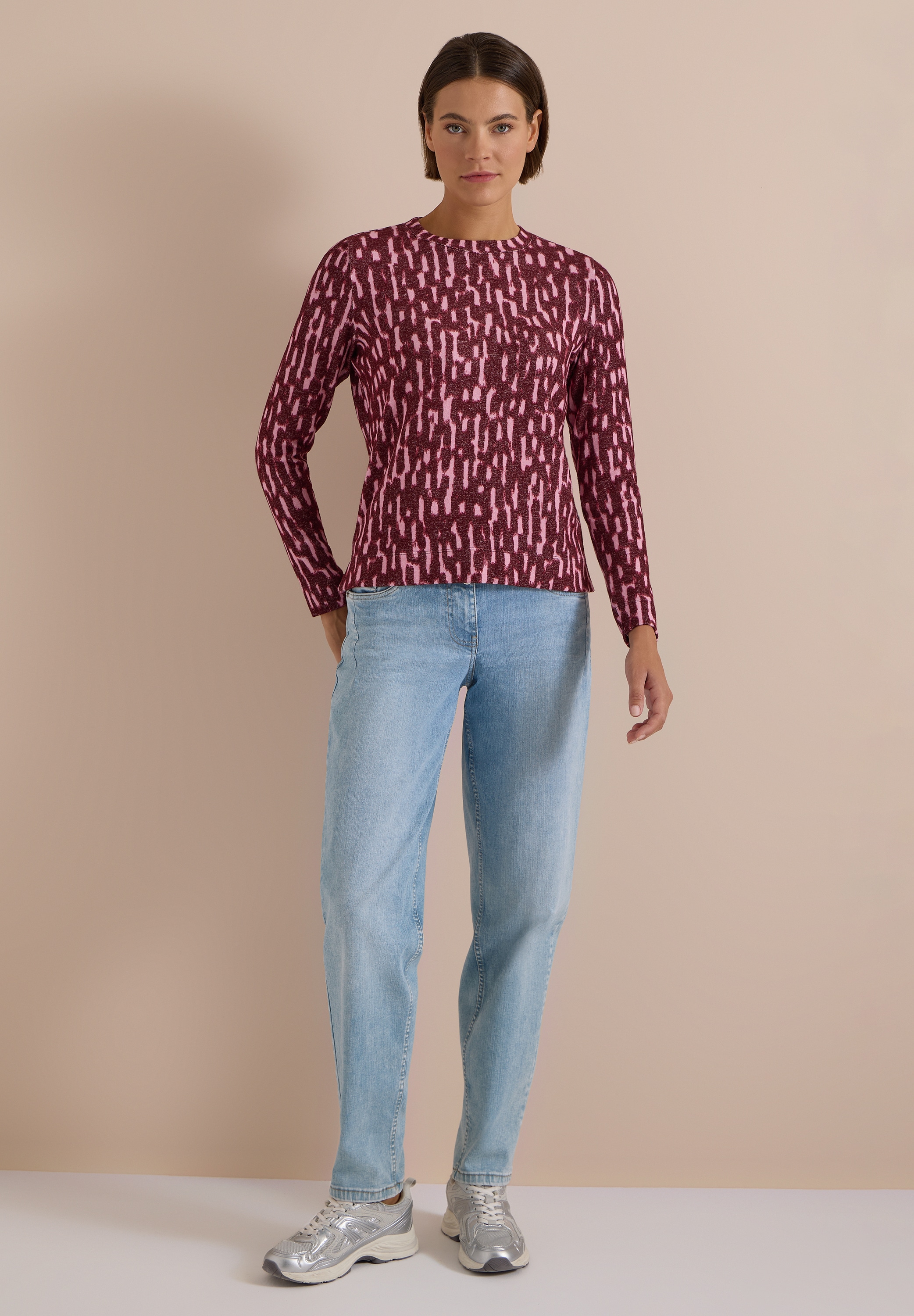 Cecil Langarmshirt aus softem Materialmix