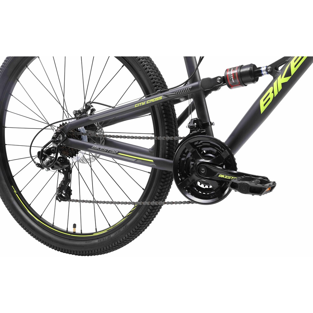 Bikestar Mountainbike, 21 Gang, Shimano, RD-TY300 Schaltwerk, Kettenschaltung