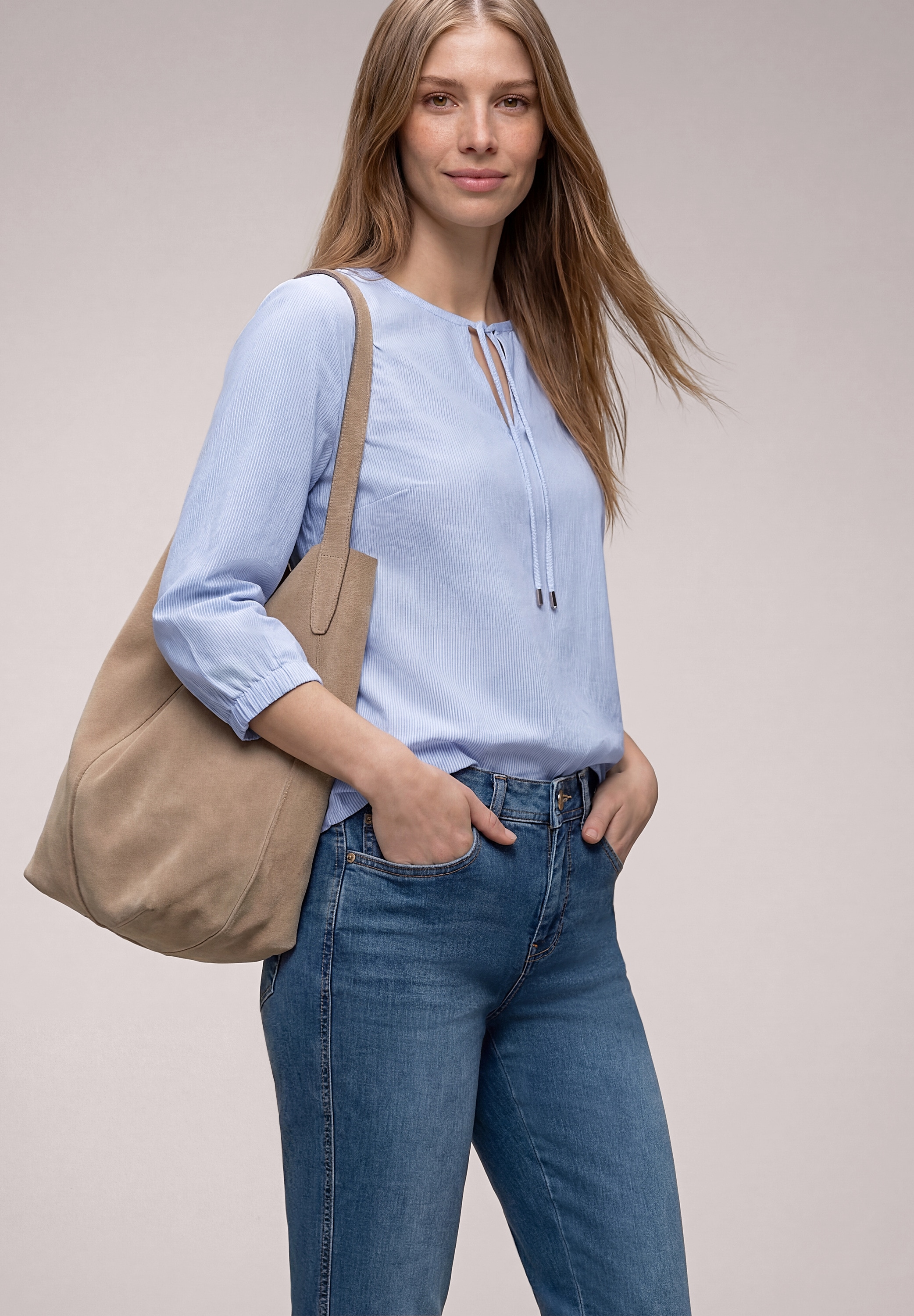 STREET ONE Langarmbluse aus reiner Baumwolle günstig online kaufen