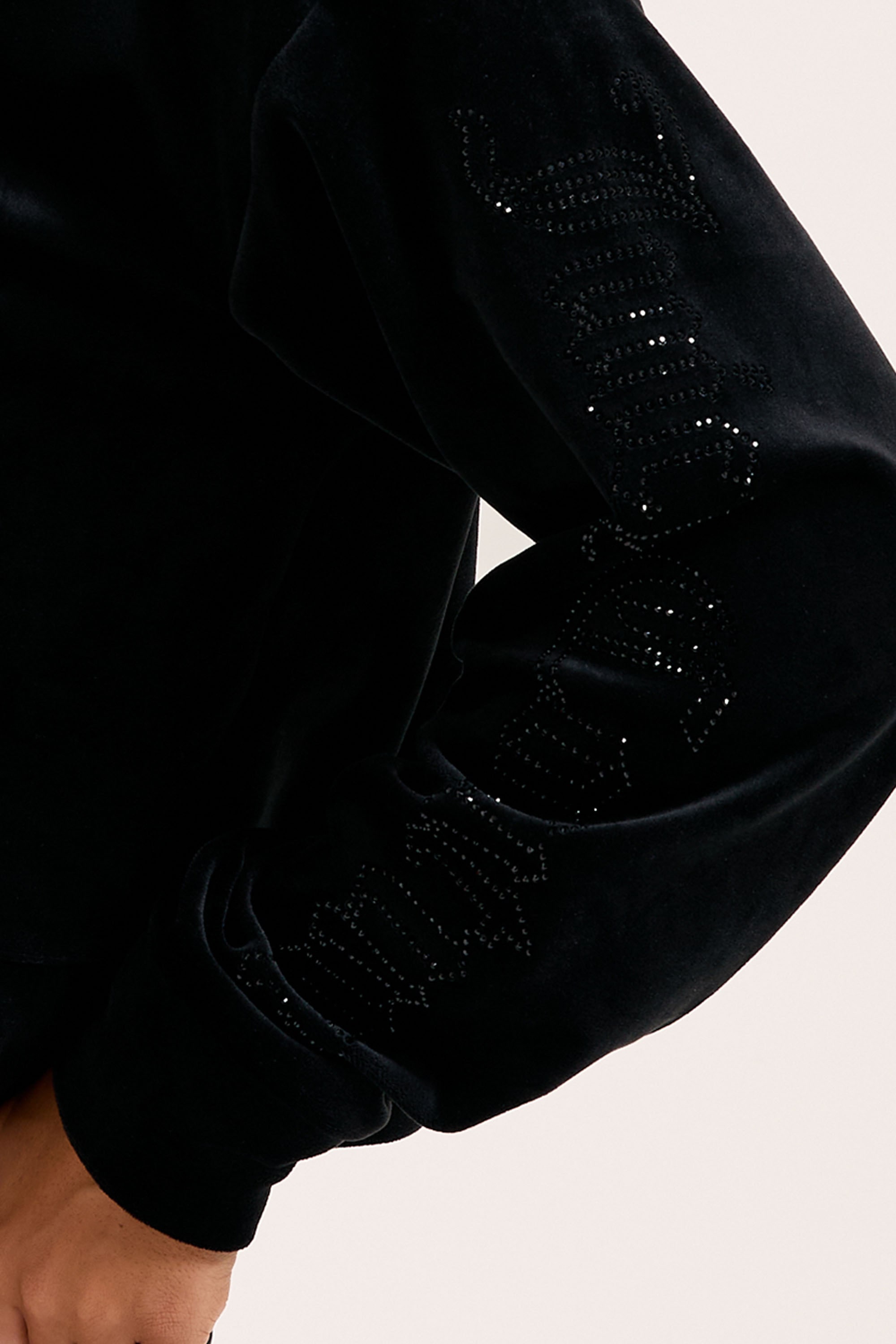 Juicy Couture Kapuzennickijacke »ICCLE DIAMANTE OVERSIZED CROPPED HOODIE Damen« mit Kapuze