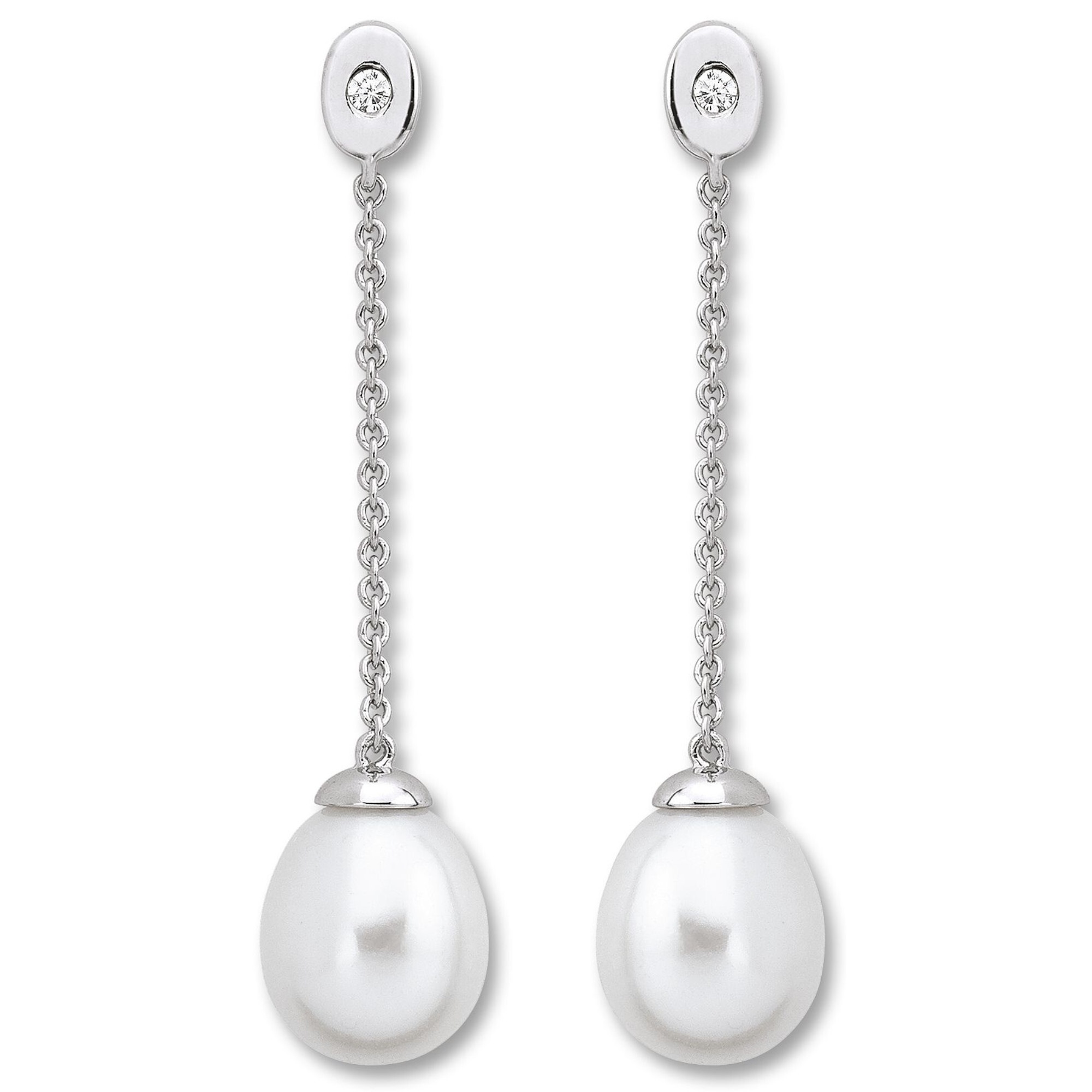 Paar Ohrhänger ONE ELEMENT "Zirkonia Ohrringe Ohrhänger aus 925 Silber", silber, Ohrringe, Damen, Damen,mit Zirkonia, Perlen Silber 925 (Sterlingsilber), Perlen, Silber 925 (Sterlingsilber), Fein gefertigt – ein Zeichen mit besonderer Bedeutung