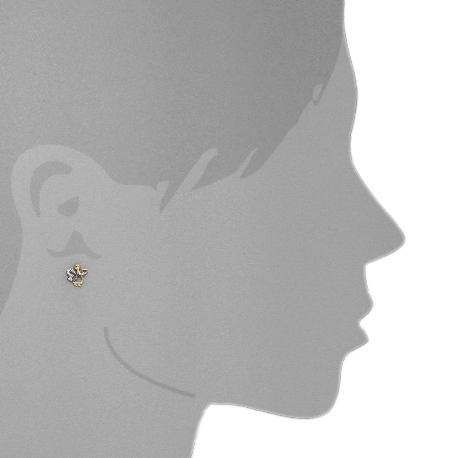 OSTSEE-SCHMUCK Paar Ohrstecker »- Engel - Gold 333/000 - Zirkonia«