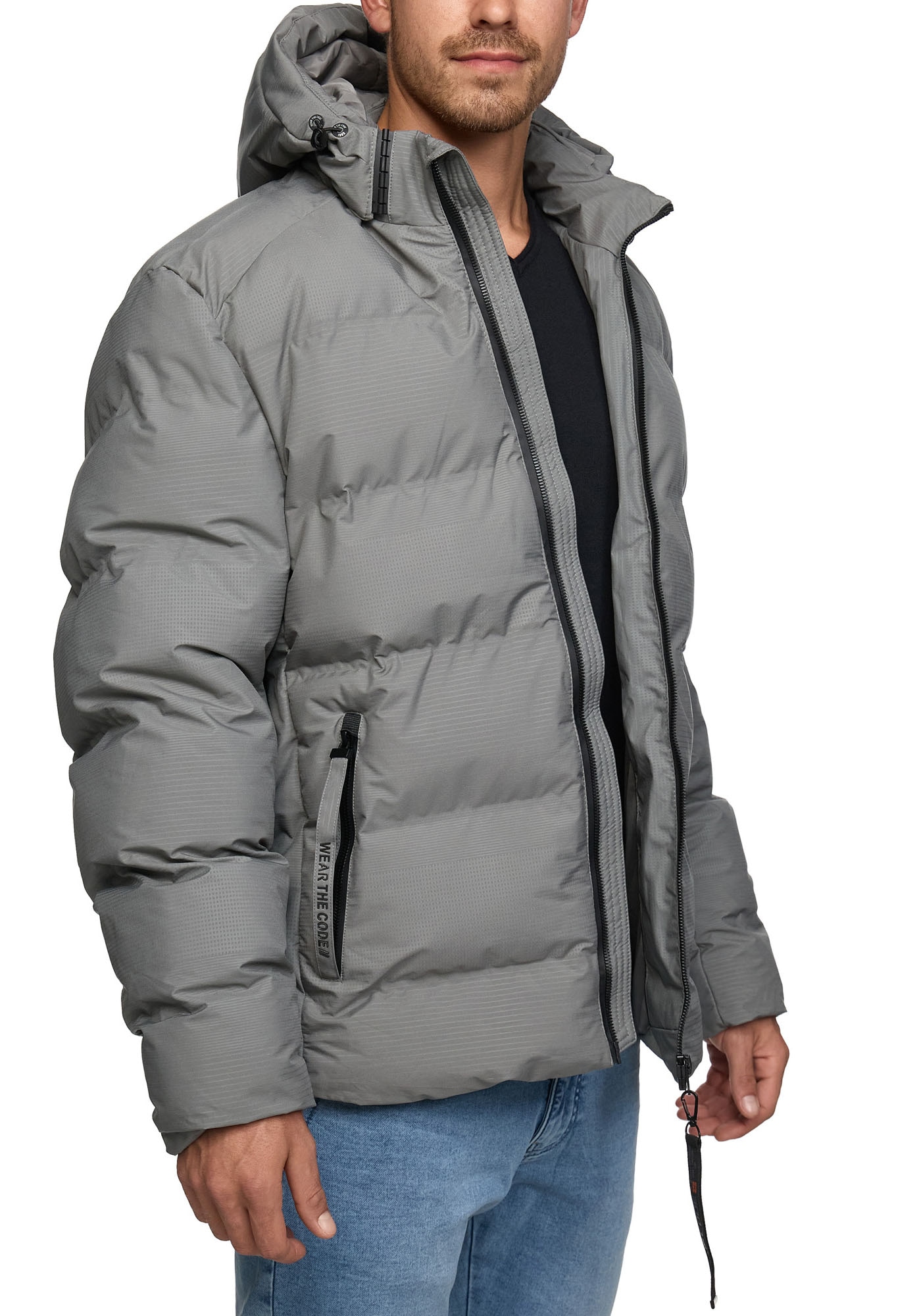 Indicode Steppjacke »INDerek«, mit Kapuze