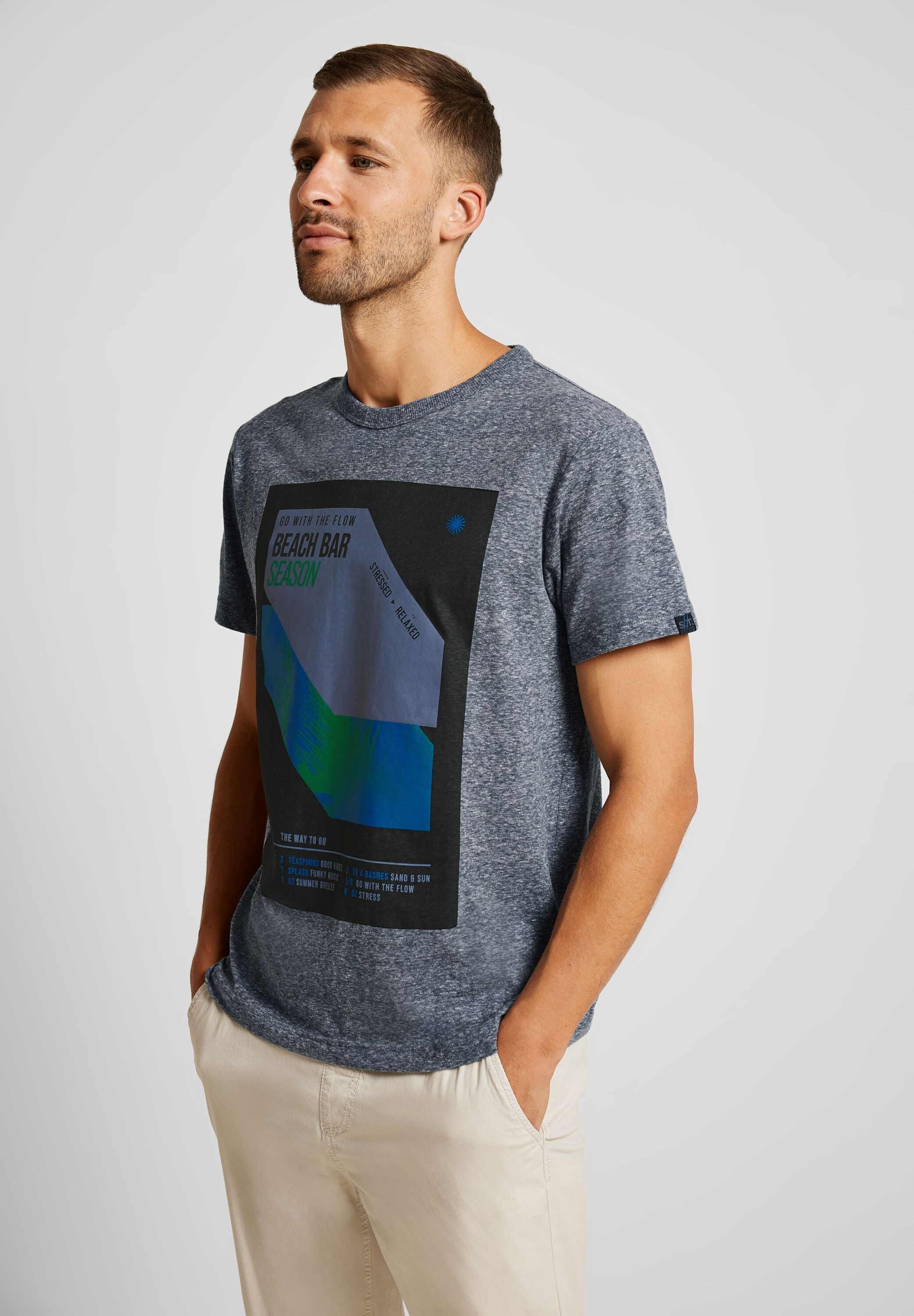 STREET ONE MEN T-Shirt, in Melange Optik