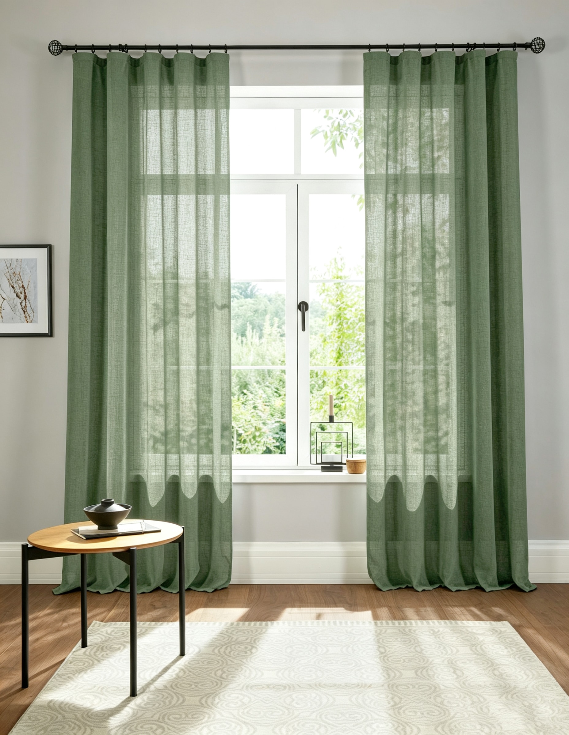 OTTO home Gardine »Fiete, 1 Stück, Leinen Optik, halbtransparent, Kräuselband« Kräuselband 1 Stk. tlg. Leinen Optik, Sichtschutz, halbtransparent, einfarbig, Leinenoptik