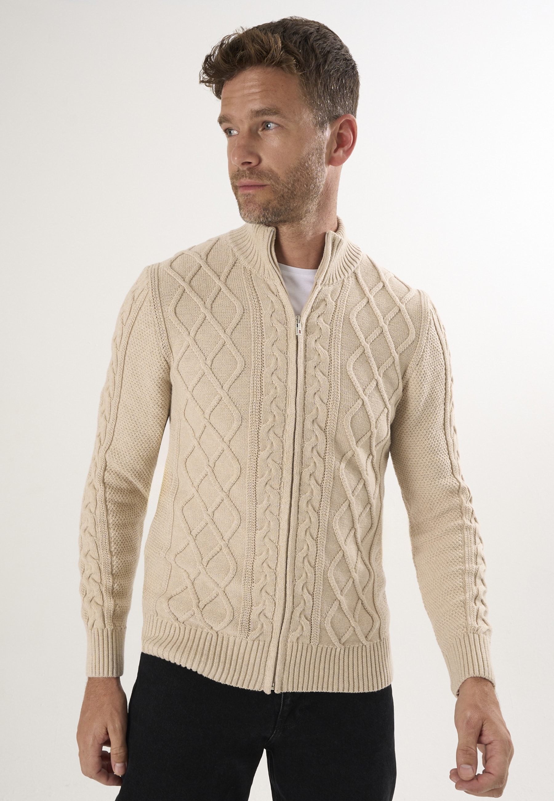Felix Hardy "Strickjacke mit durchgehendem Reißverschluss"