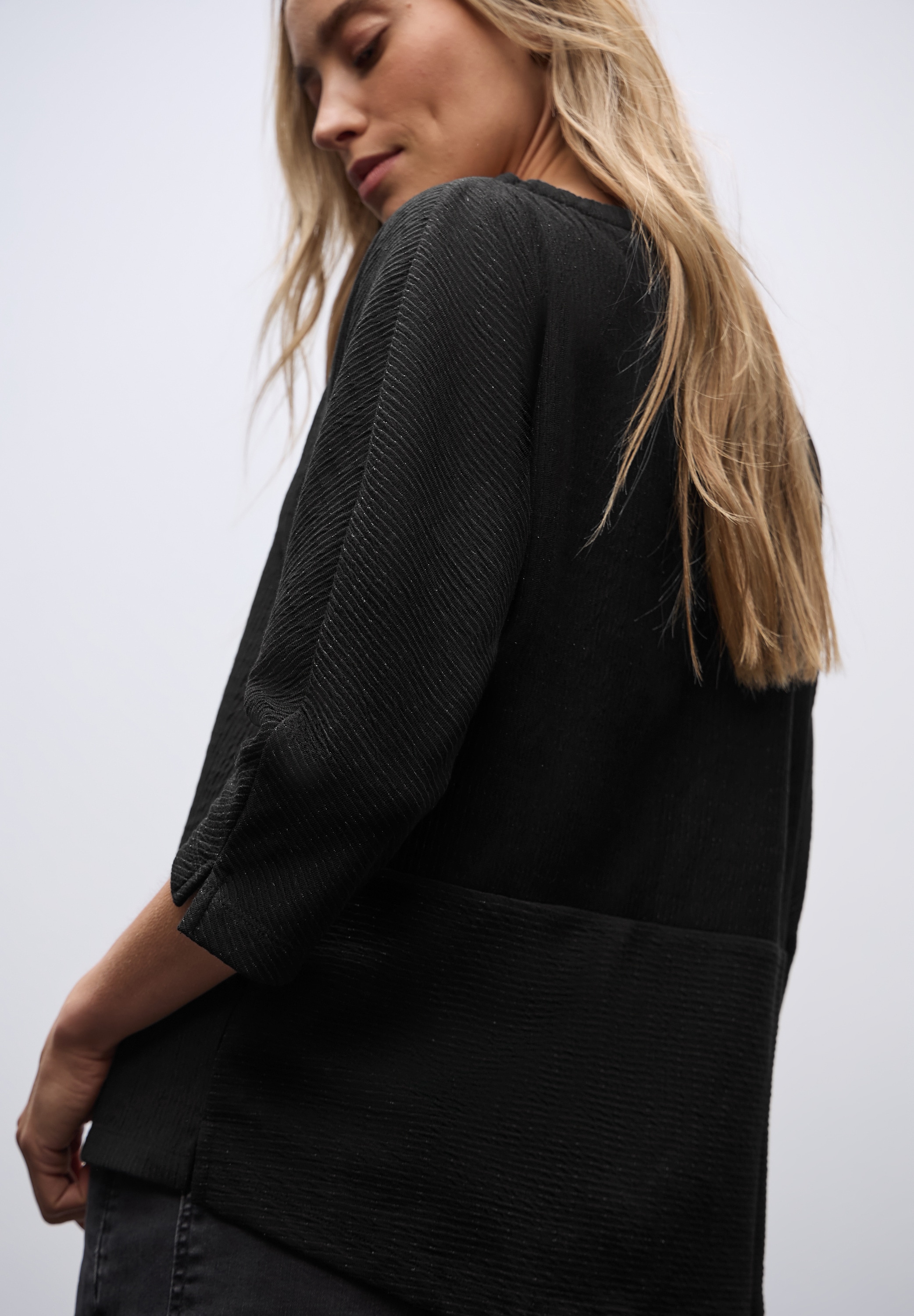 STREET ONE 3/4-Arm-Shirt im Glitzer-Look