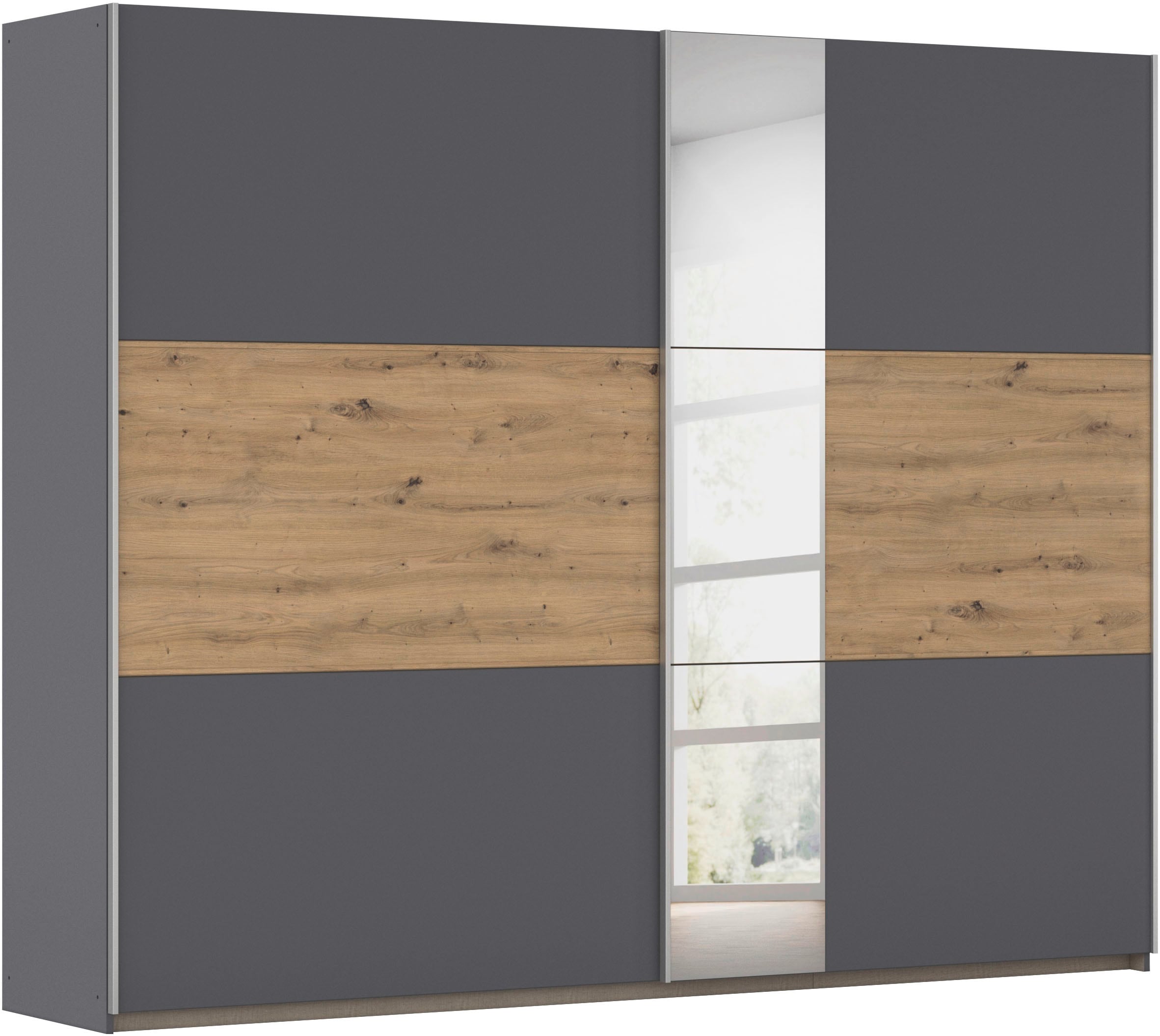 OTTO home Kleiderschrank "Mehrzweckschrank Aktenschrank Möbel Mietswohnung TOPSELLER ASTANA" 3 Ausstattungen BASIC/CLASSIC/PREMIUM (inkl. SOFT-CLOSE-FUNKTION), mit 3 Spiegelelementen, Metallgriffleisten alufarbig MADE IN GERMANY