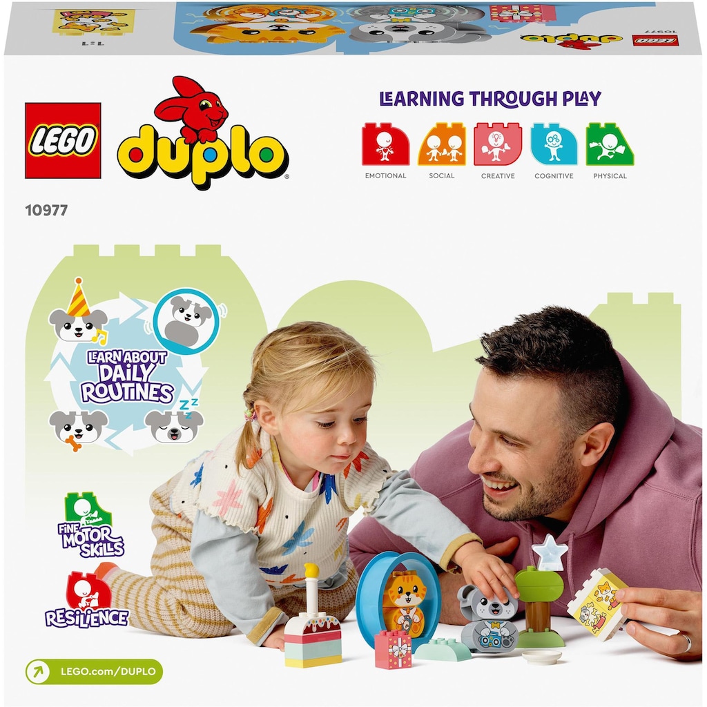 LEGO® Konstruktionsspielsteine »Mein erstes Hündchen & Kätzchen – mit Ton (10977), LEGO® DUPLO«, (22 St.)