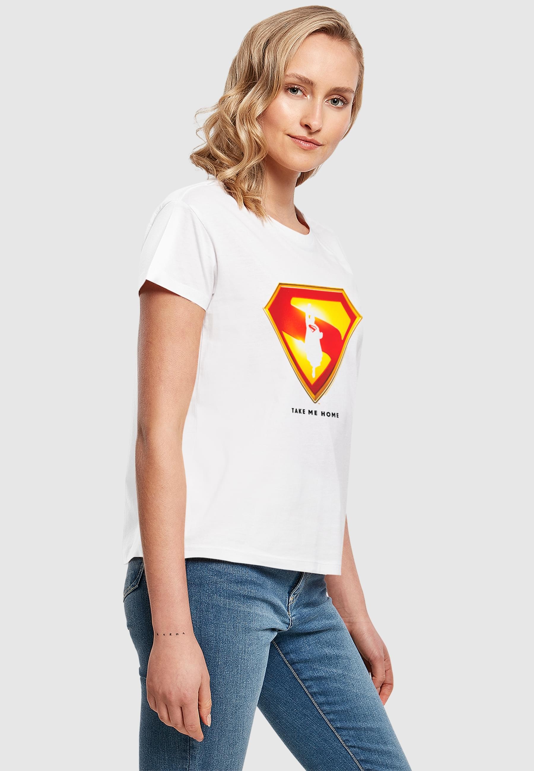ABSOLUTE CULT T-Shirt »ABSOLUTE CULT Ladies Superman Logo Take Me Home Box Tee«, (1 tlg.)