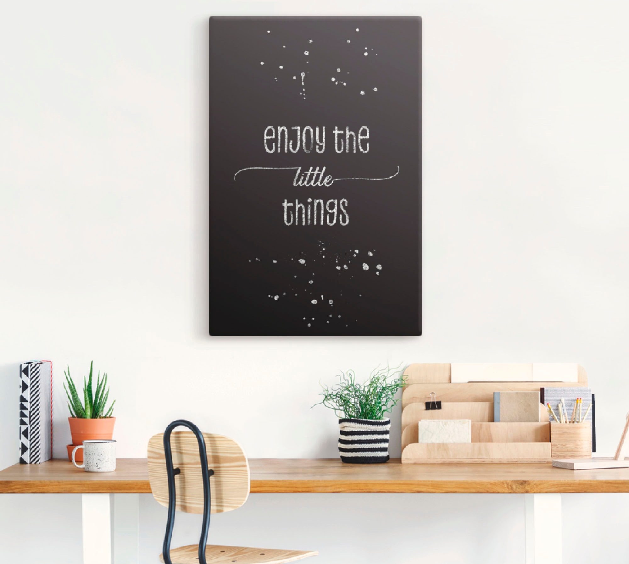 Artland Leinwandbild "Genieße die kleinen Dinge I" Sprüche & Texte 1 Stk. t günstig online kaufen