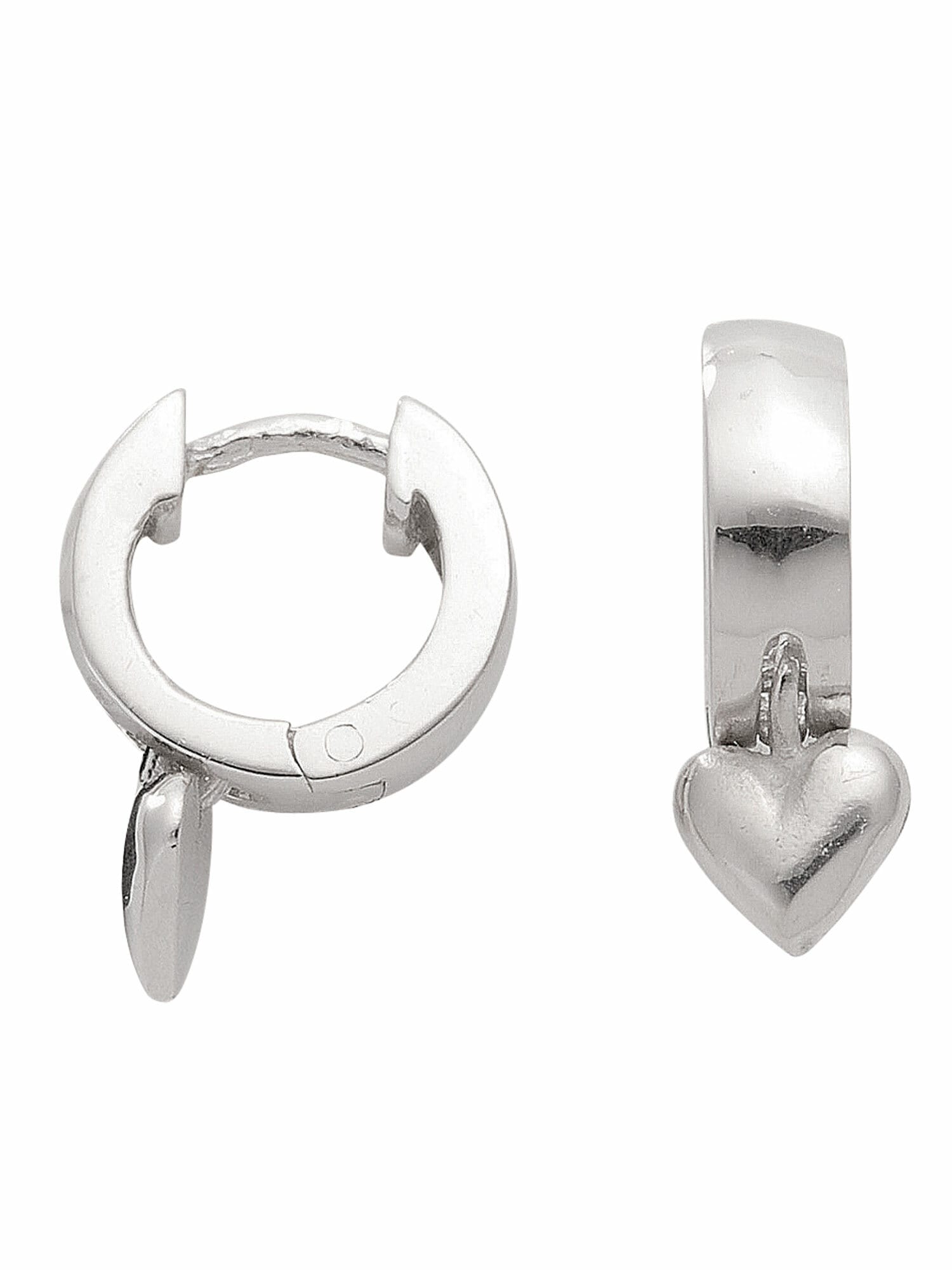 Adelia´s Paar Ohrhänger »1 Paar 925 Silber Ohrringe / Creolen Herz Ø 10,8 mm«, 925 Sterling Silber Silberschmuck für Damen