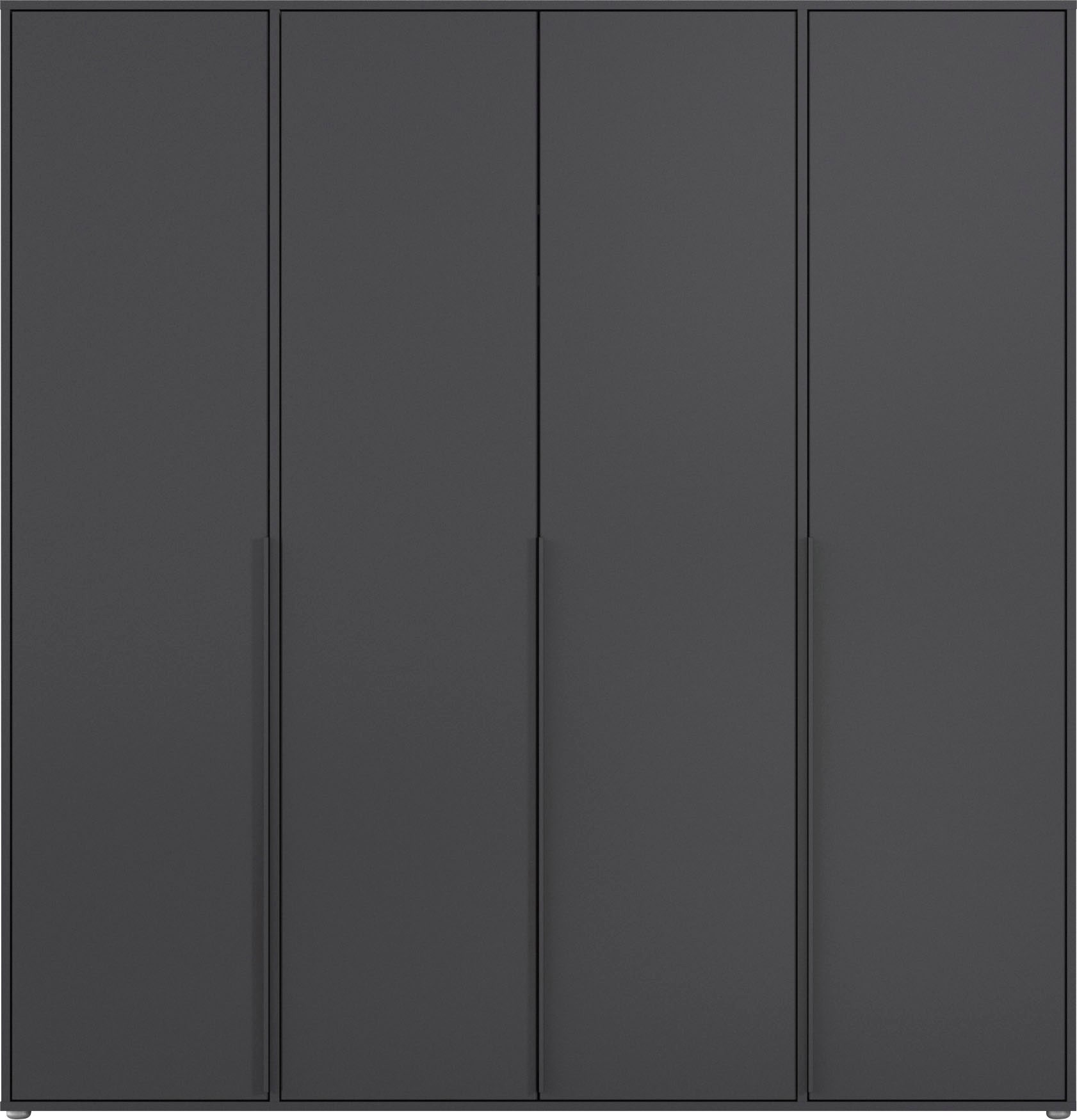 rauch Drehtürenschrank »Kleiderschrank Schrank Garderobe Wäscheschrank NAGATA viel Stauraum«, (in 3 verschiedenen Ausstattungen BASIC/CLASSIC/PREMIUM), mit modernen Stangengriffen in Graumetallic TOPSELLER MADE IN GERMANY