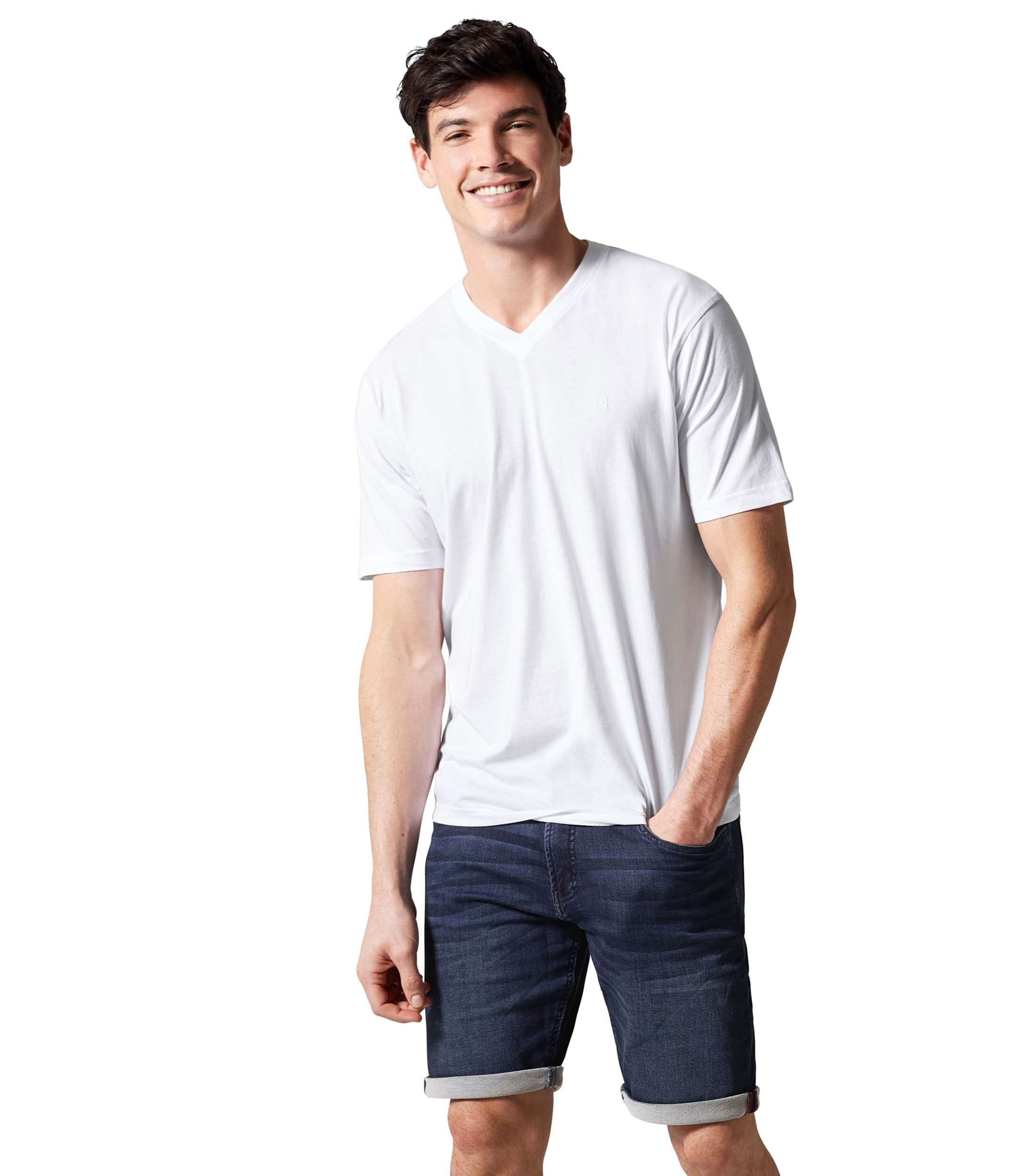 T-Shirt CASAMODA "CASAMODA T-Shirt Doppelpack uni", Herren, Gr. 6XL, weiß, 100% Baumwolle, Shirts T-Shirt