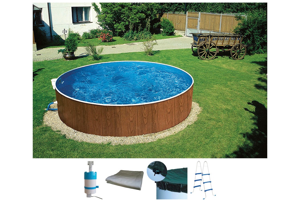 my POOL BWT Rundpool "MAONI" Aufstellpool in Holzoptik in verschiedenen Grö günstig online kaufen