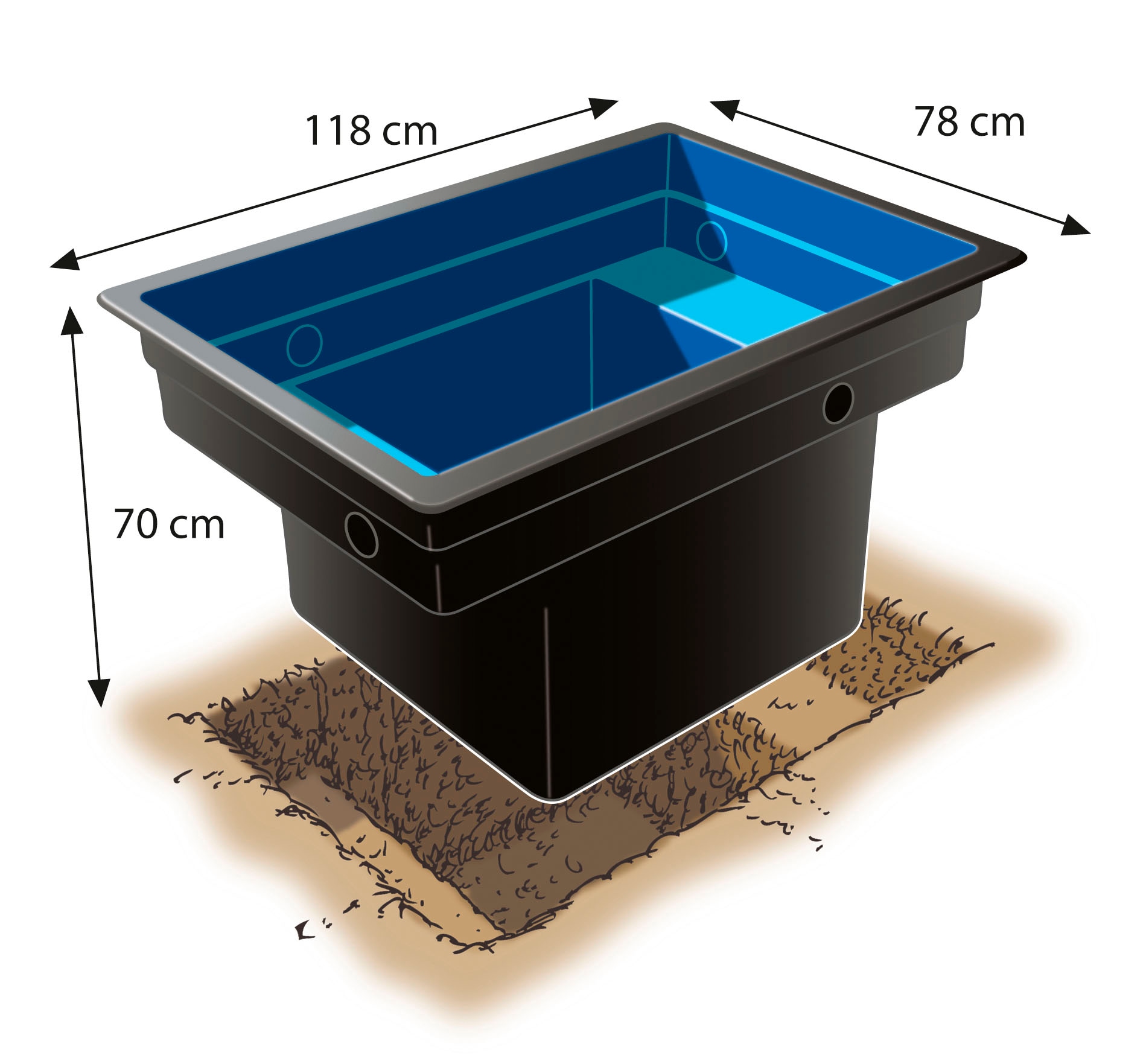 Ubbink Fertigteich »QUADRA C1«, mit Biotoprand